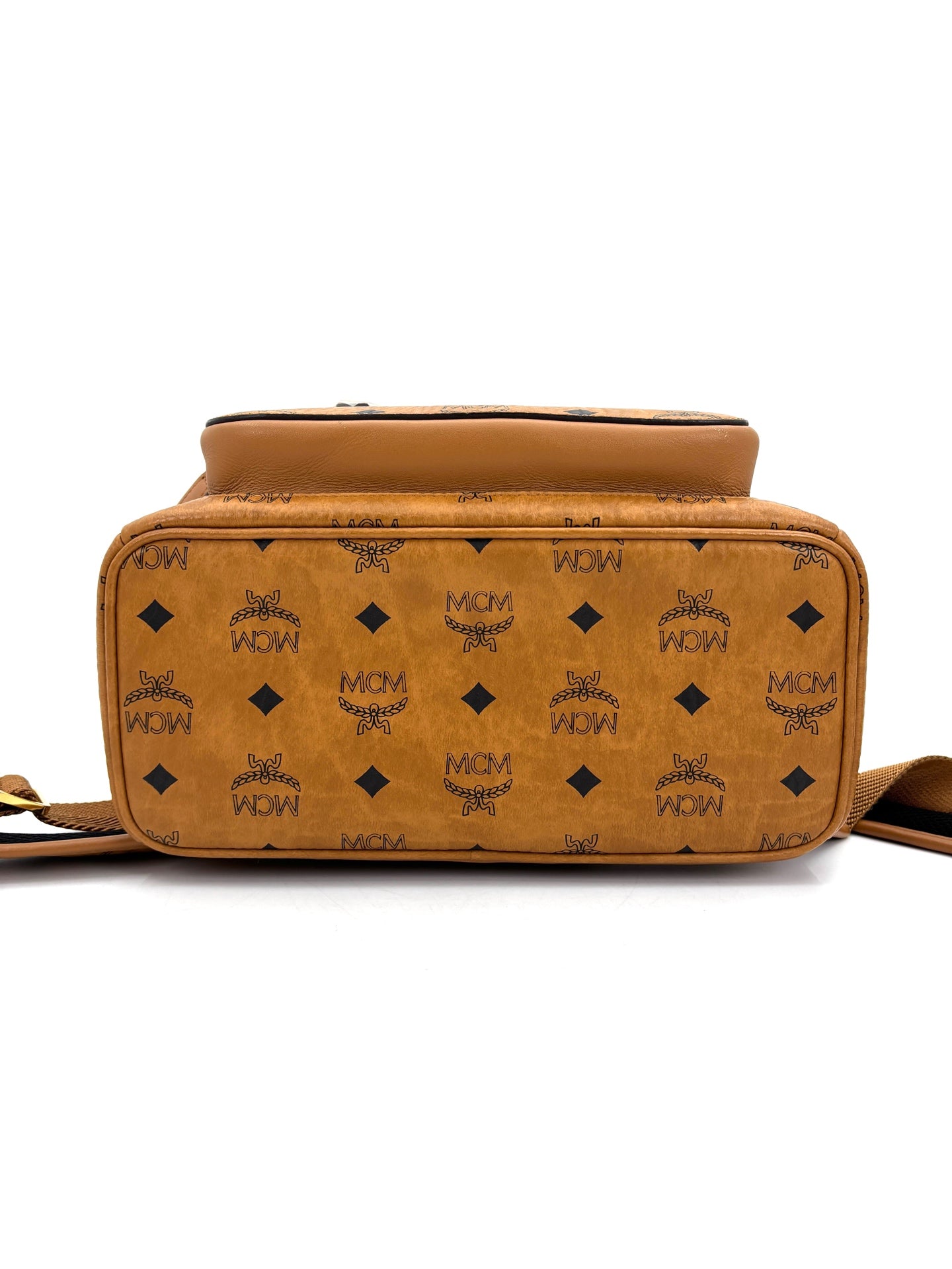 MCM - Stark Visetos Backpack - Visetos coated canvas with leather trim - Brown - (Small)