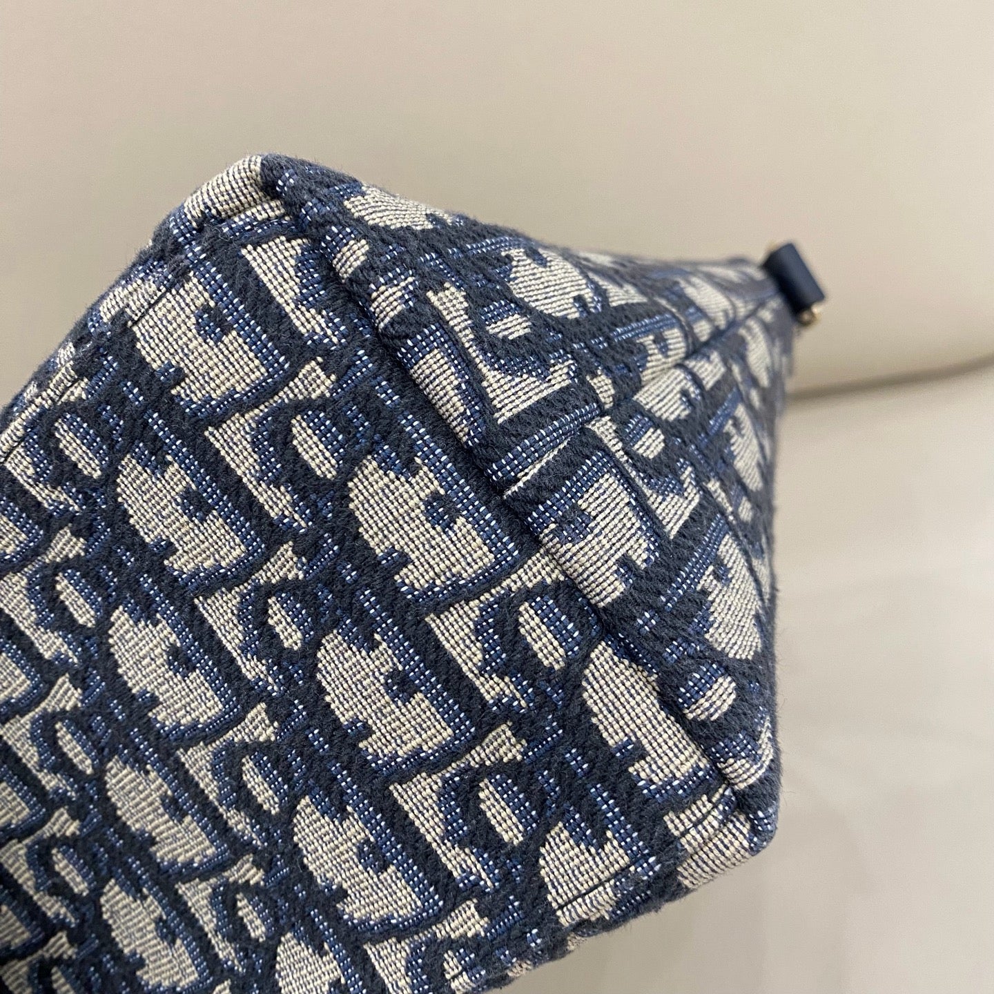 Dior - Oblique Hobo Bag - Embroidered canvas with leather trim - Navy - (small)