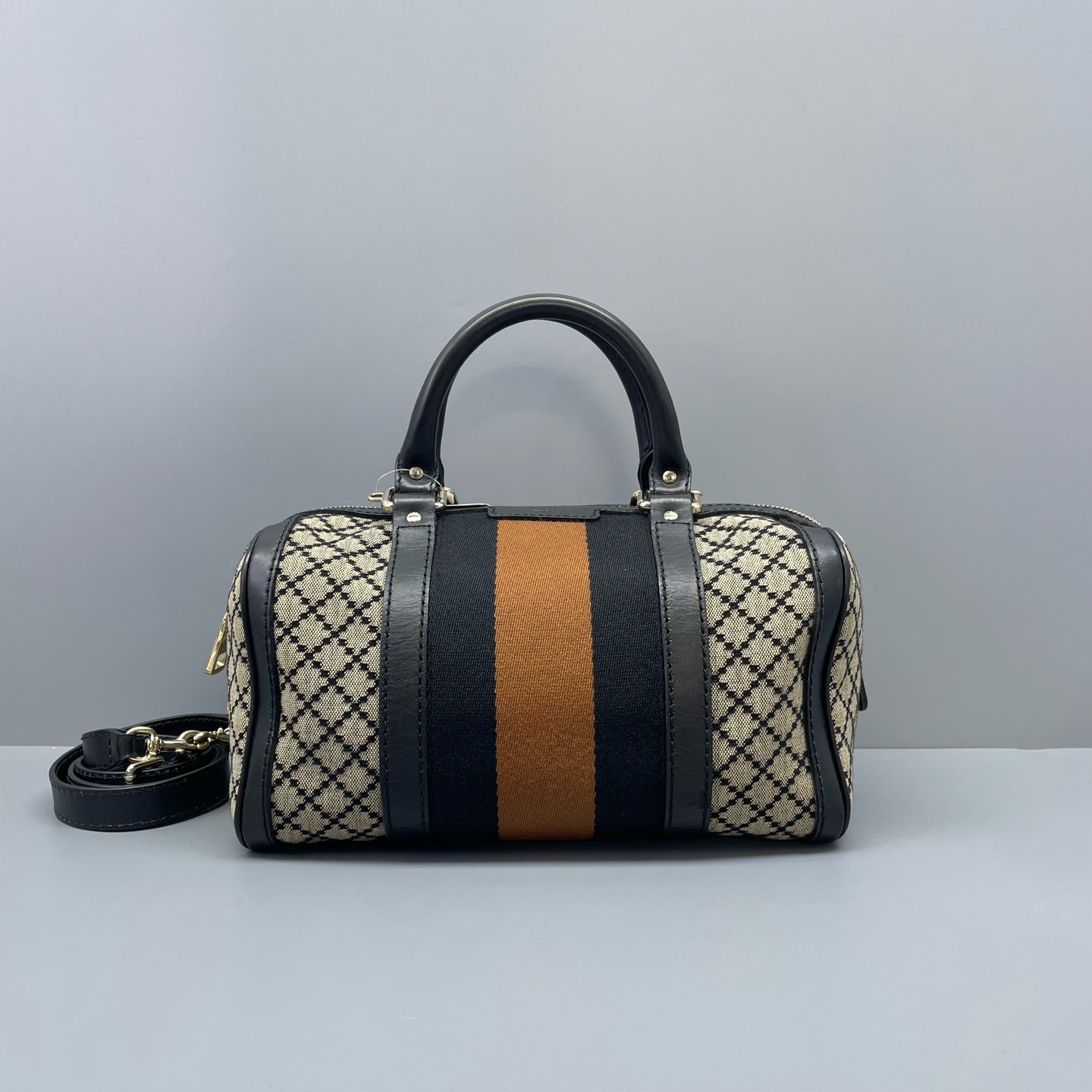 Gucci - Diamante Boston Bag 281518 - Canvas and Leather - Multicolour - (Medium)
