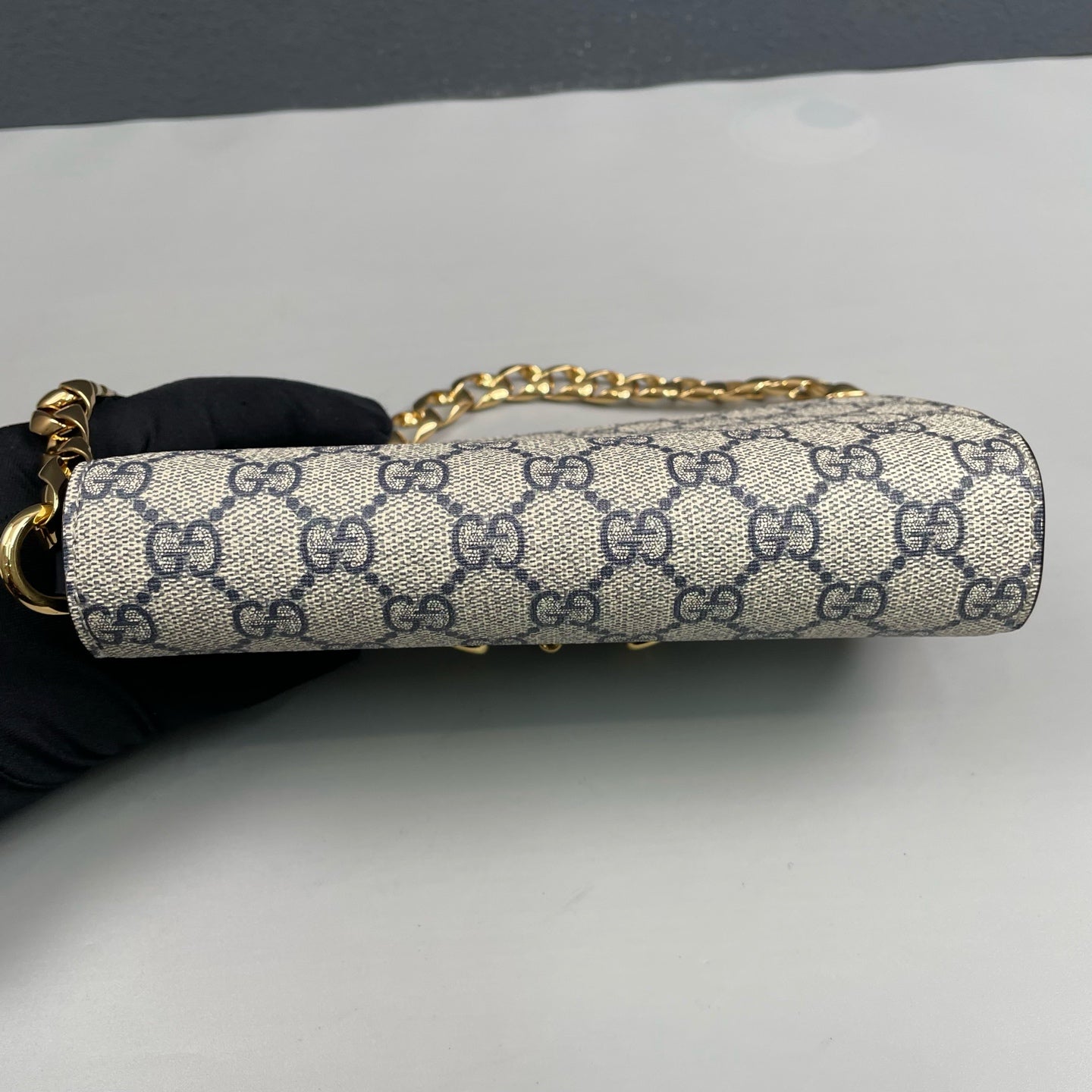 Gucci - Horsebit 1955 Mini Bag - GG Supreme canvas with leather trim - Blue - (mini)