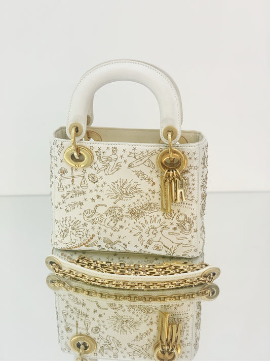Dior - Lady Dior 12 Constellation Series Mini - Leather - White - (mini)