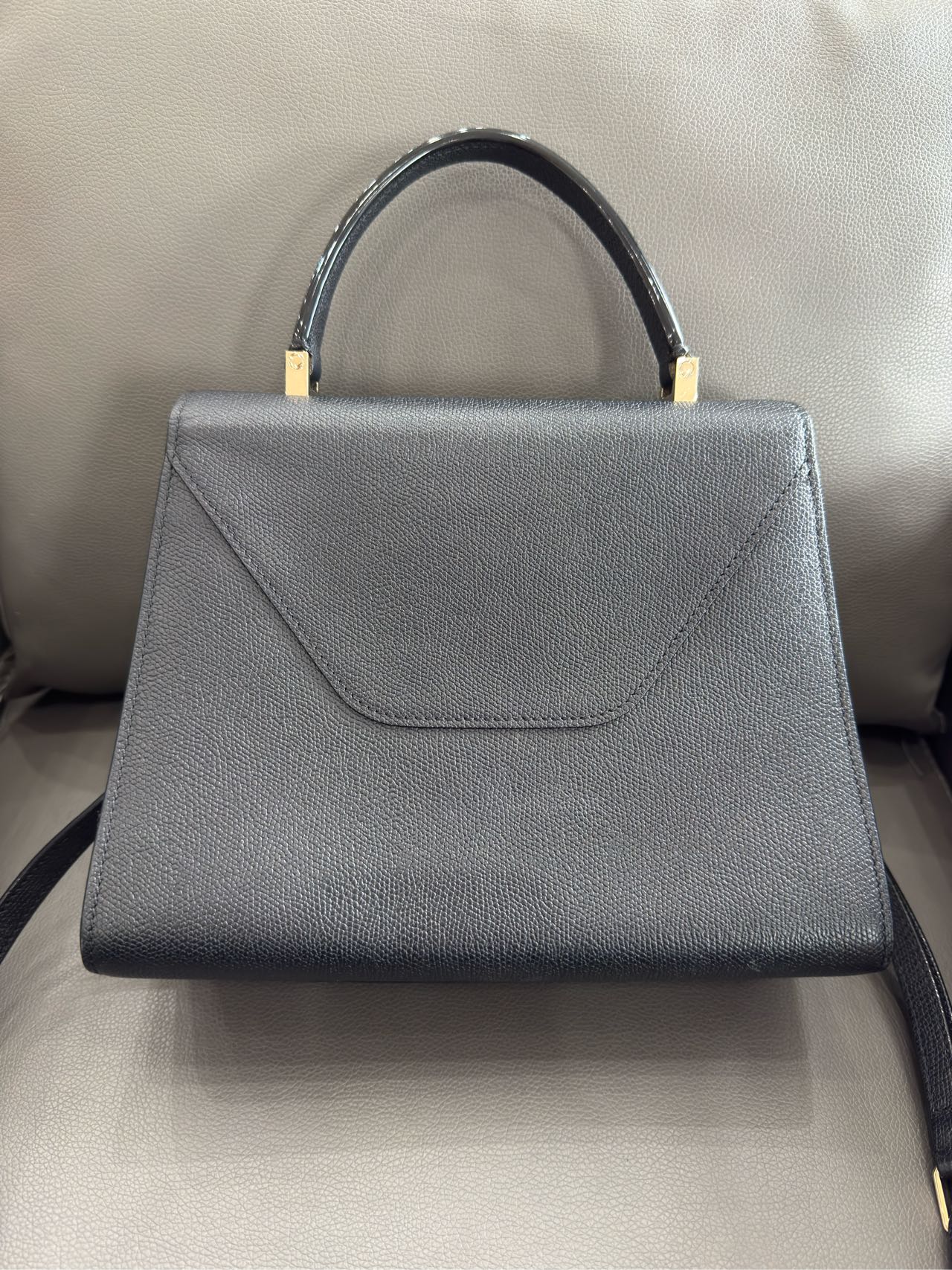 Valextra - Iside - Grained leather - Black - (medium)