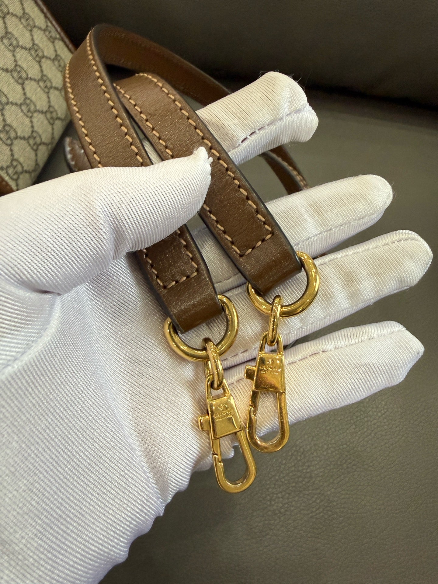 Gucci - Ophidia Mini Tote - GG Supreme canvas with leather trim - Beige and Brown - (mini)