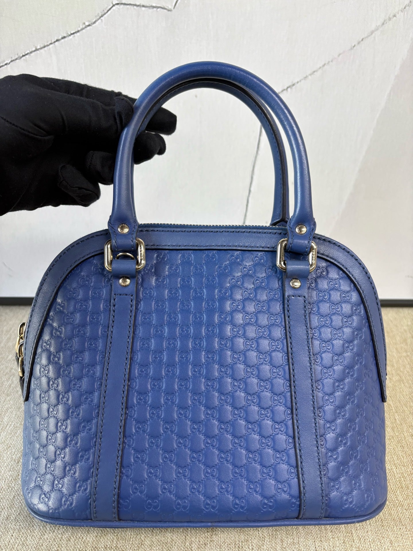 Gucci - Microguccisima Dome Satchel - Leather - Blue - (Small)