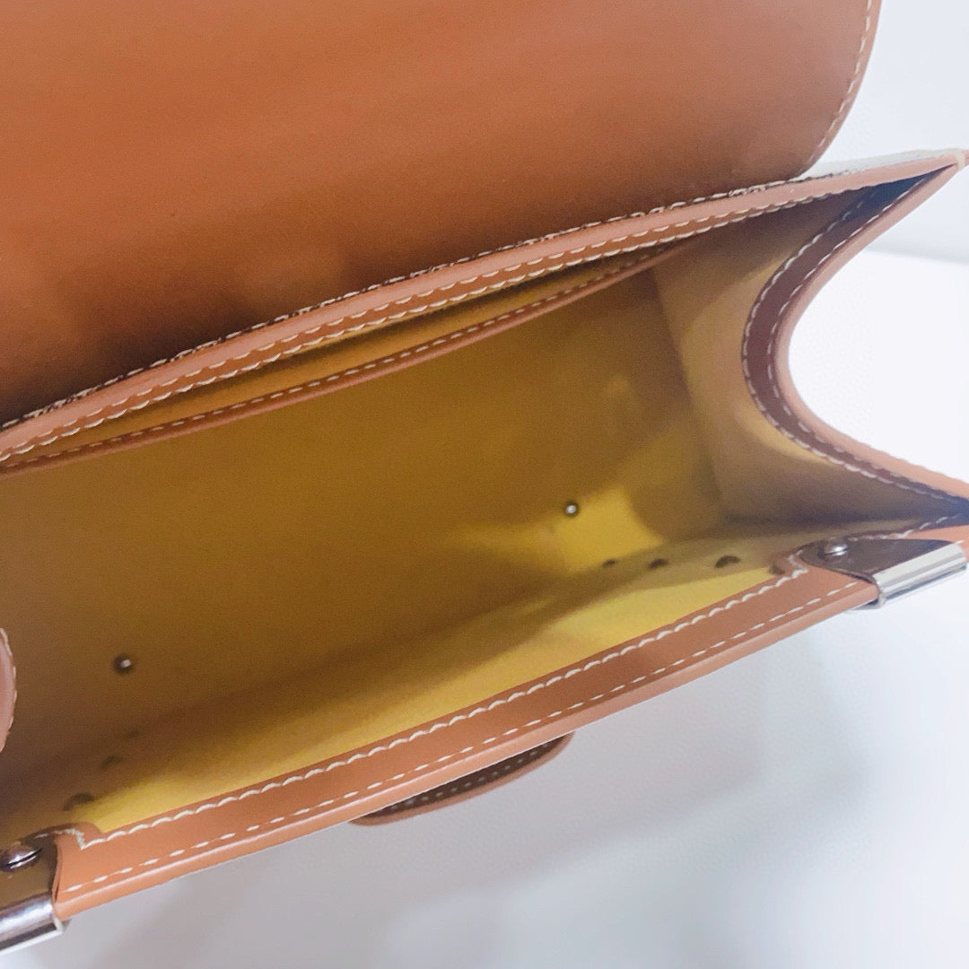 Goyard - Saigon PM (Petit Modèle) with Bandouliere - Goyardine canvas with leather trim and wooden handle - Brown (Goyardine monogram) with Caramel leather - (Small)