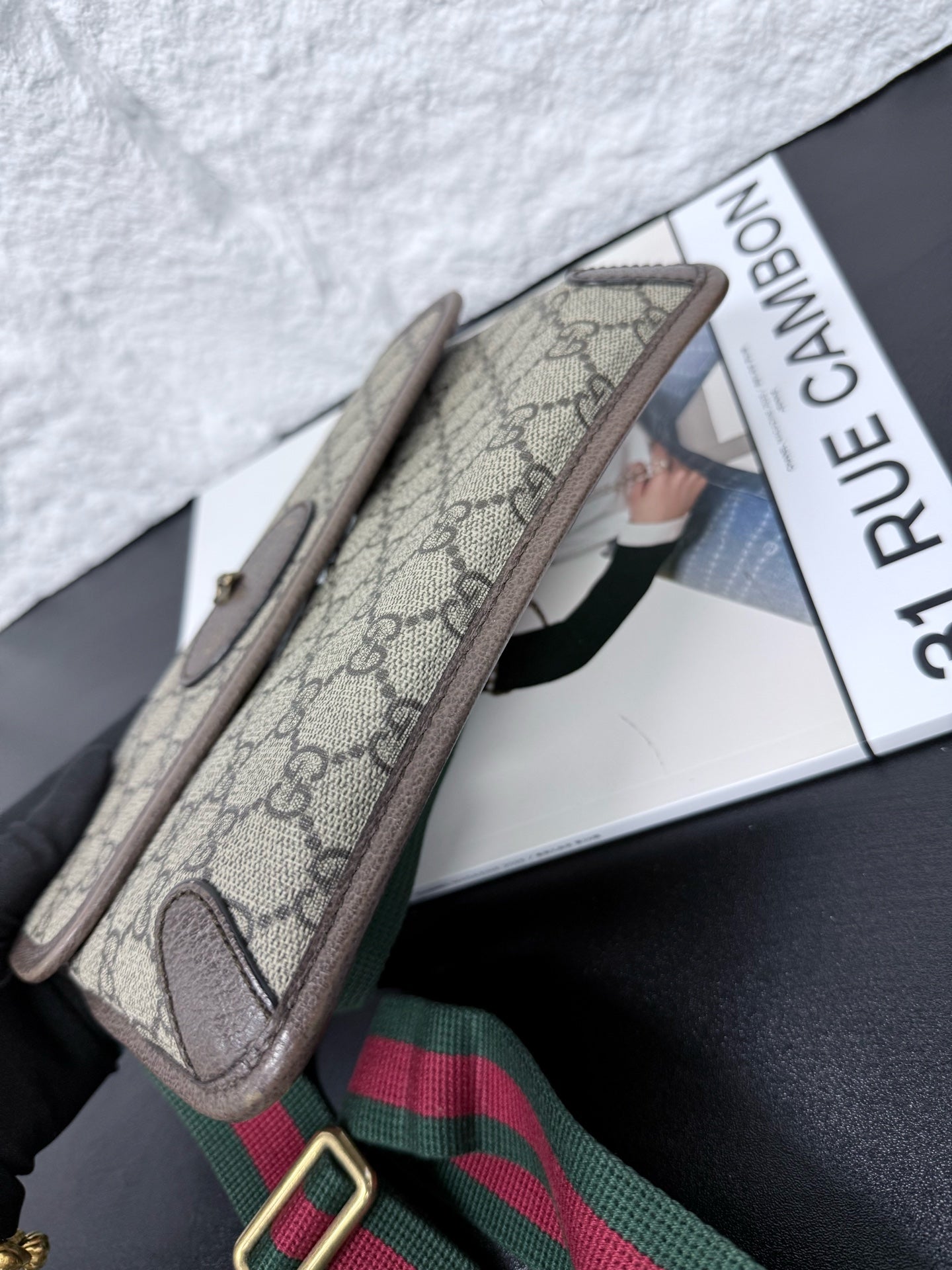 Gucci - Ophidia Tiger Head Belt Bag - GG Supreme canvas with leather trim - Beige - (medium)