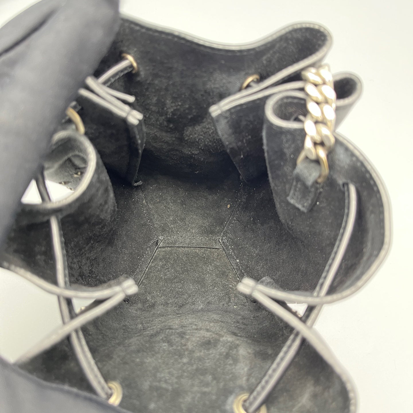 Saint Laurent - Studded Drawstring Bucket Bag - Grained leather - Black - (mini)