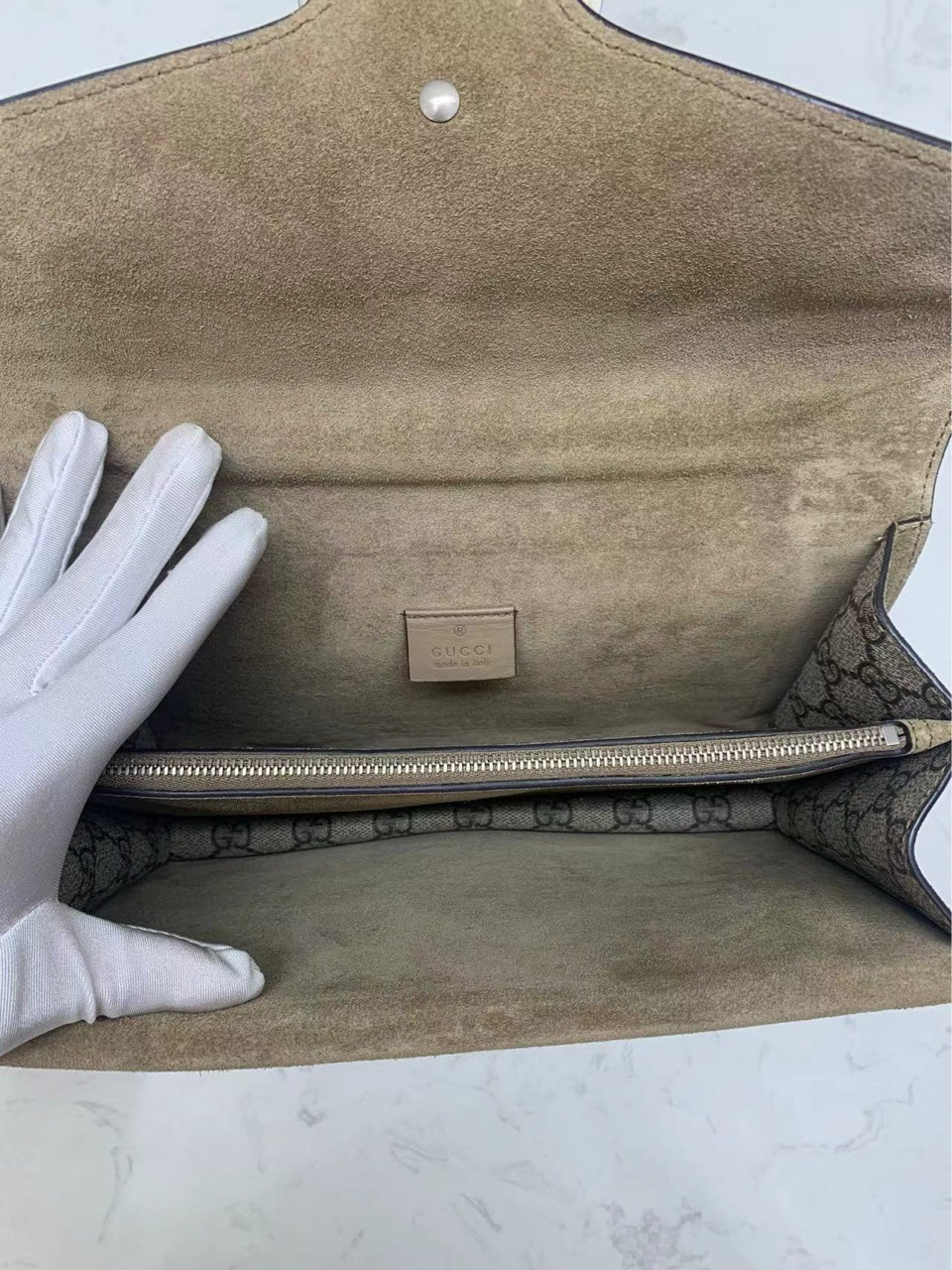 Gucci - Dionysus Shoulder Bag - GG Supreme canvas with suede and leather trim - Beige and Ebony - (Medium)