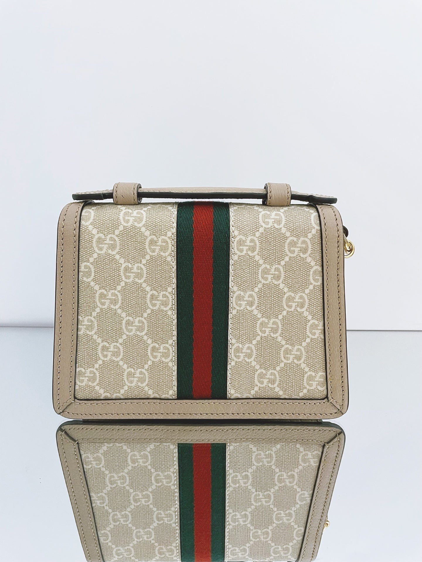 Gucci - Ophidia Mini Messenger Bag - GG Supreme canvas with leather trim - Beige - (mini)