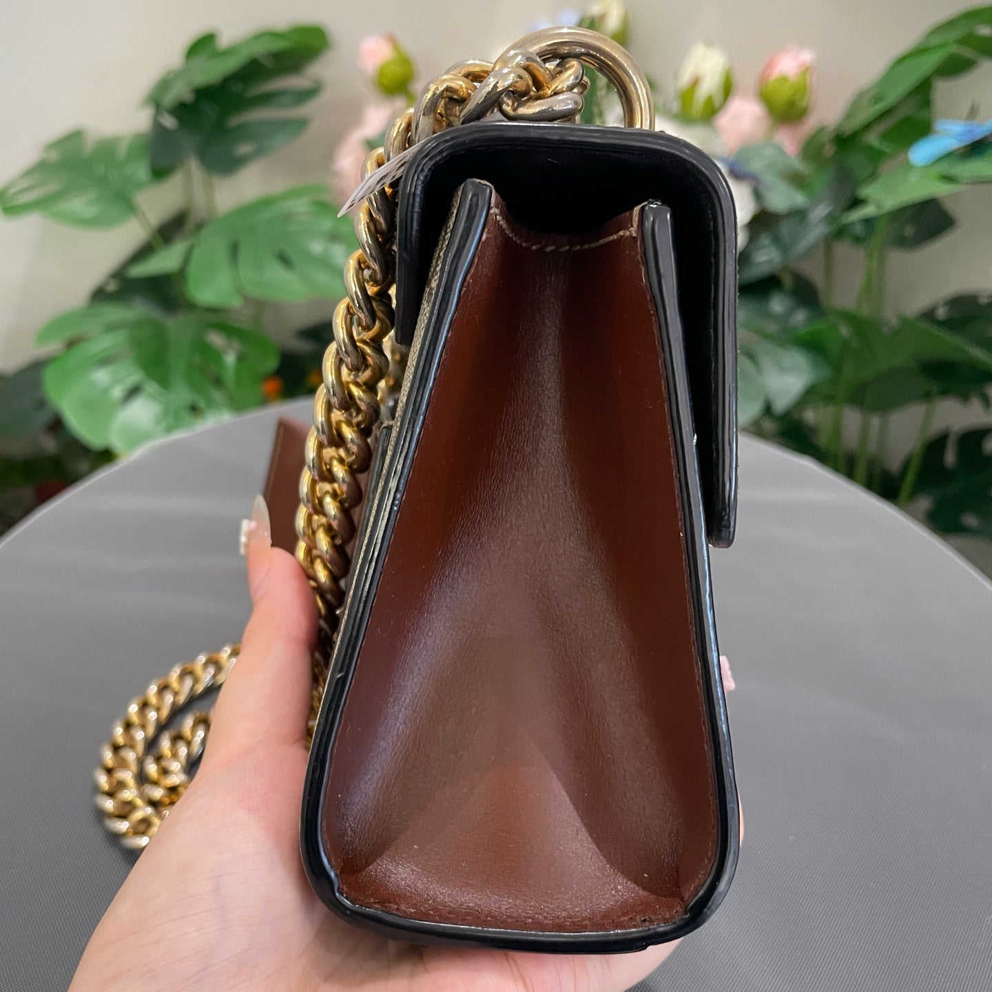 Gucci - Padlock Small Shoulder Bag - GG Supreme canvas with leather trim - Beige and Ebony with Black and Brown accents - (small)