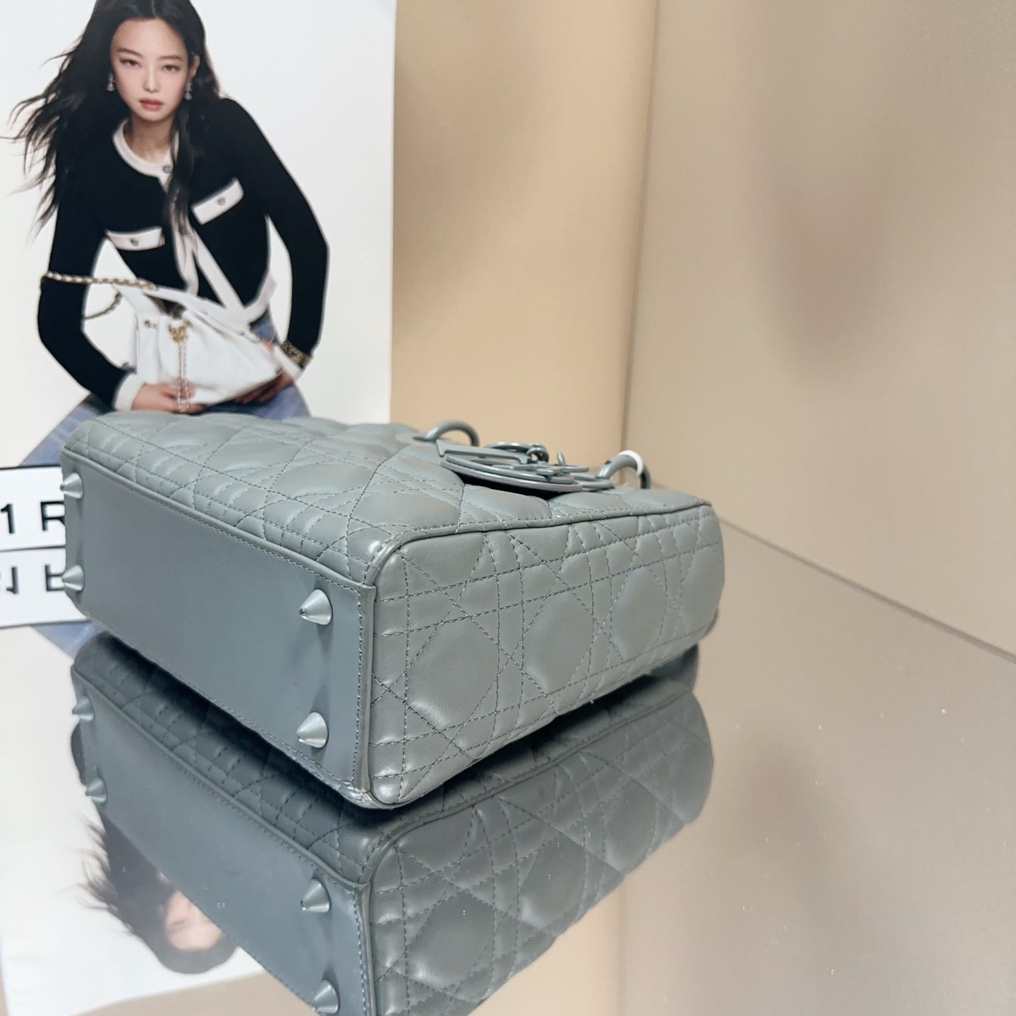 Dior - Lady Dior - Leather - Grey - (Small)