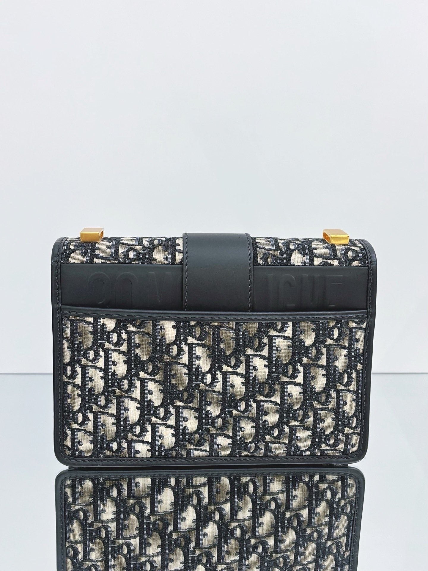 Dior - Montaigne 30 - Jacquard canvas with leather trim - Navy and Beige - (Medium)