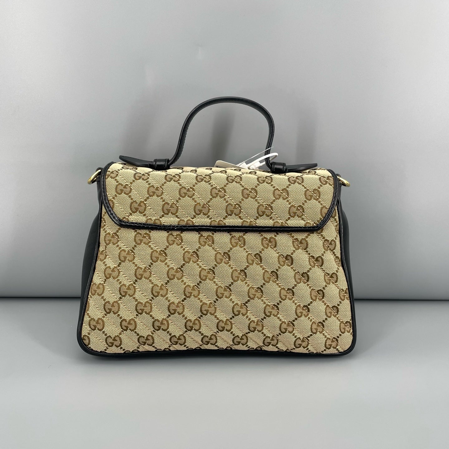 Gucci - GG Marmont Messenger Bag - GG Monogram Canvas and Leather - Beige and Black - (Medium)