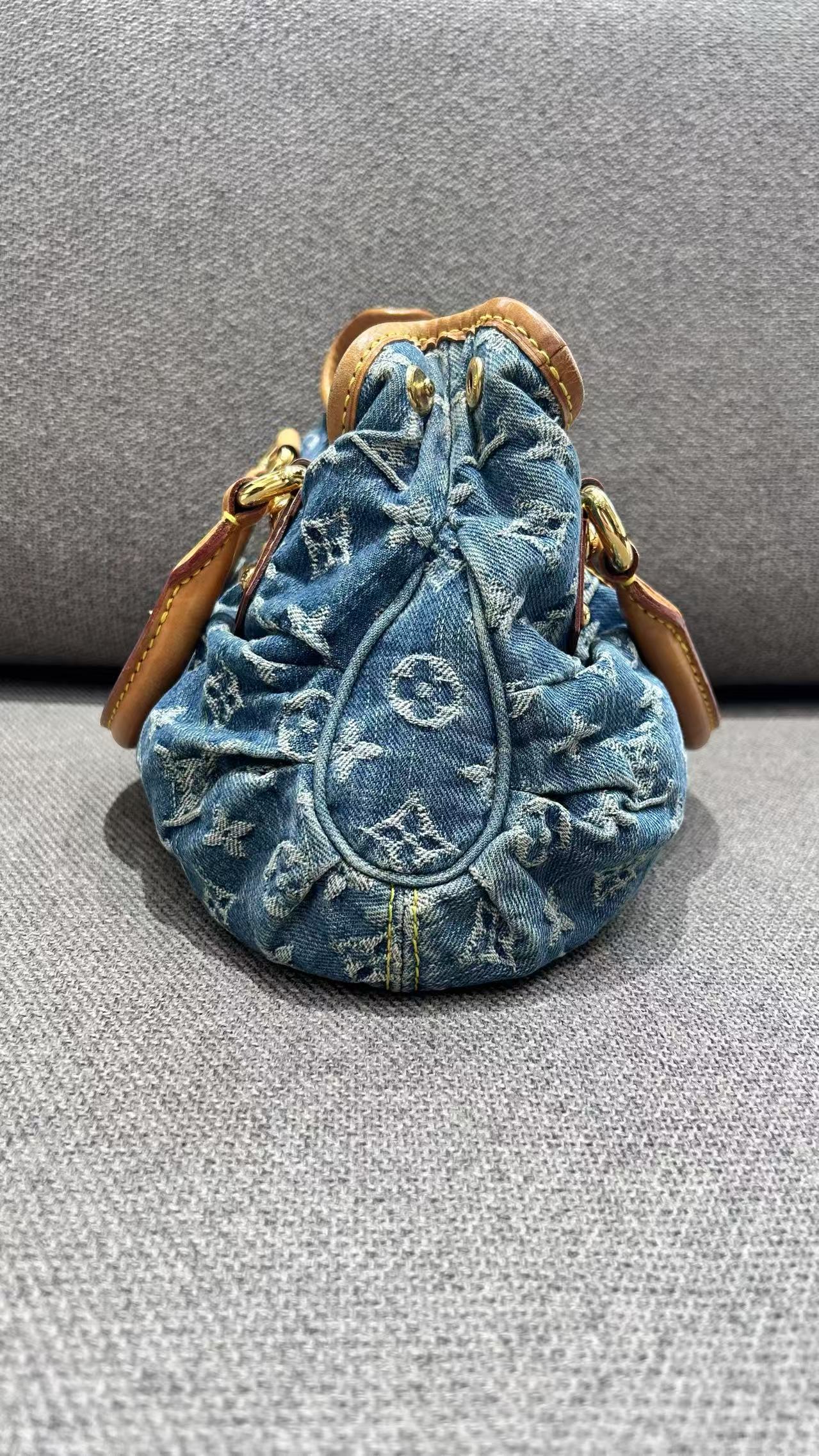 Louis Vuitton - Monogram Denim Mini Pleaty - Denim and Vachetta leather - Blue - (small)