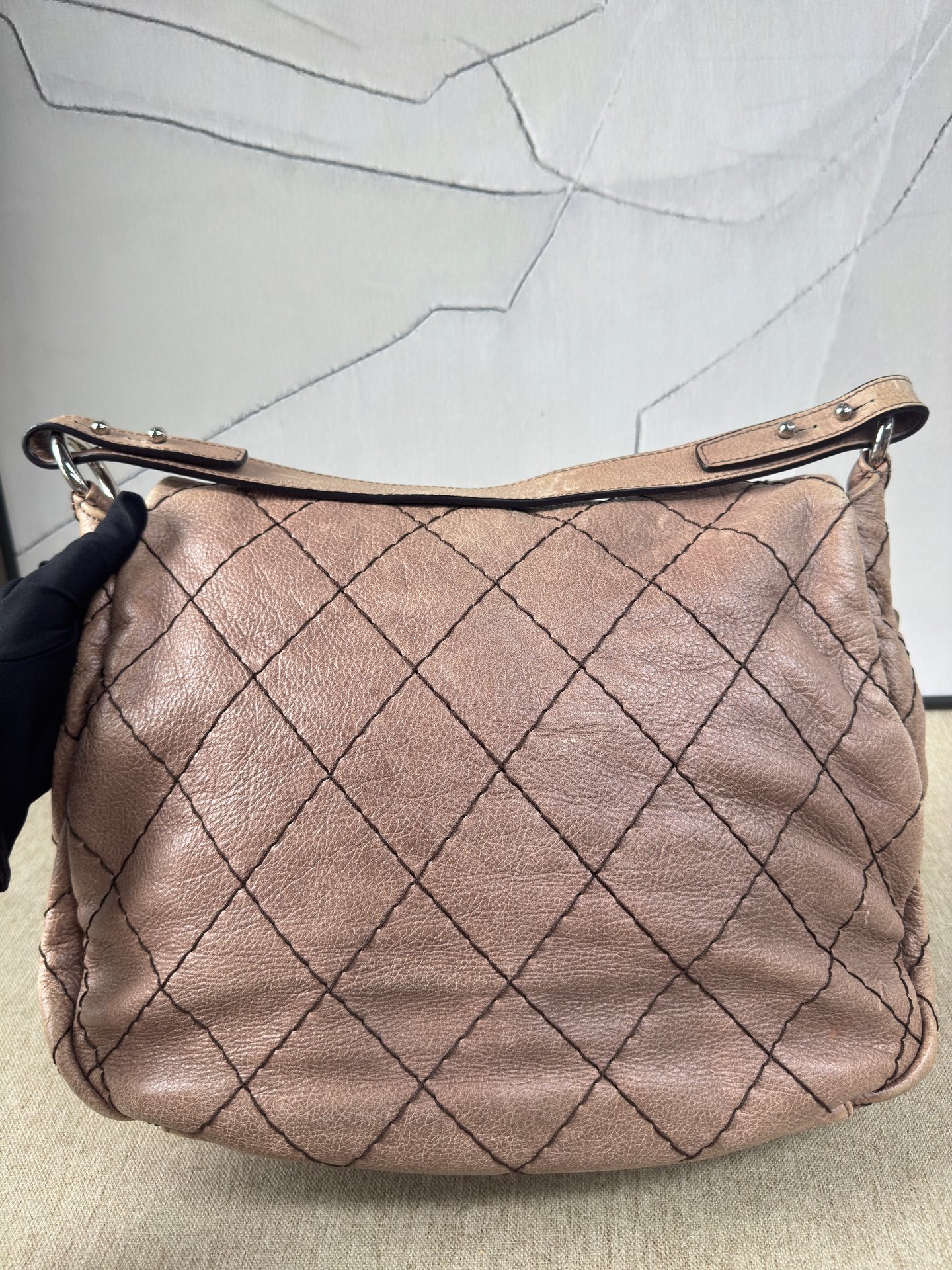 Chanel - Pumpkin Airport Chain Bag - Cowhide leather - Beige - (Large)