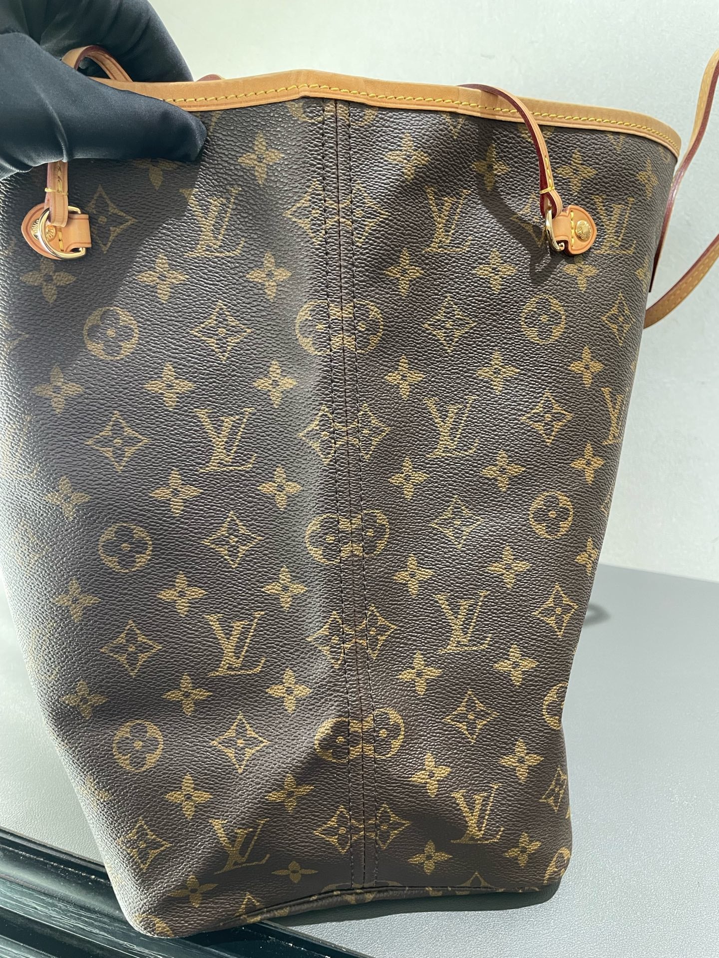 Louis Vuitton - Neverfull GM - Monogram coated canvas with natural cowhide leather trim - Brown - (Large)