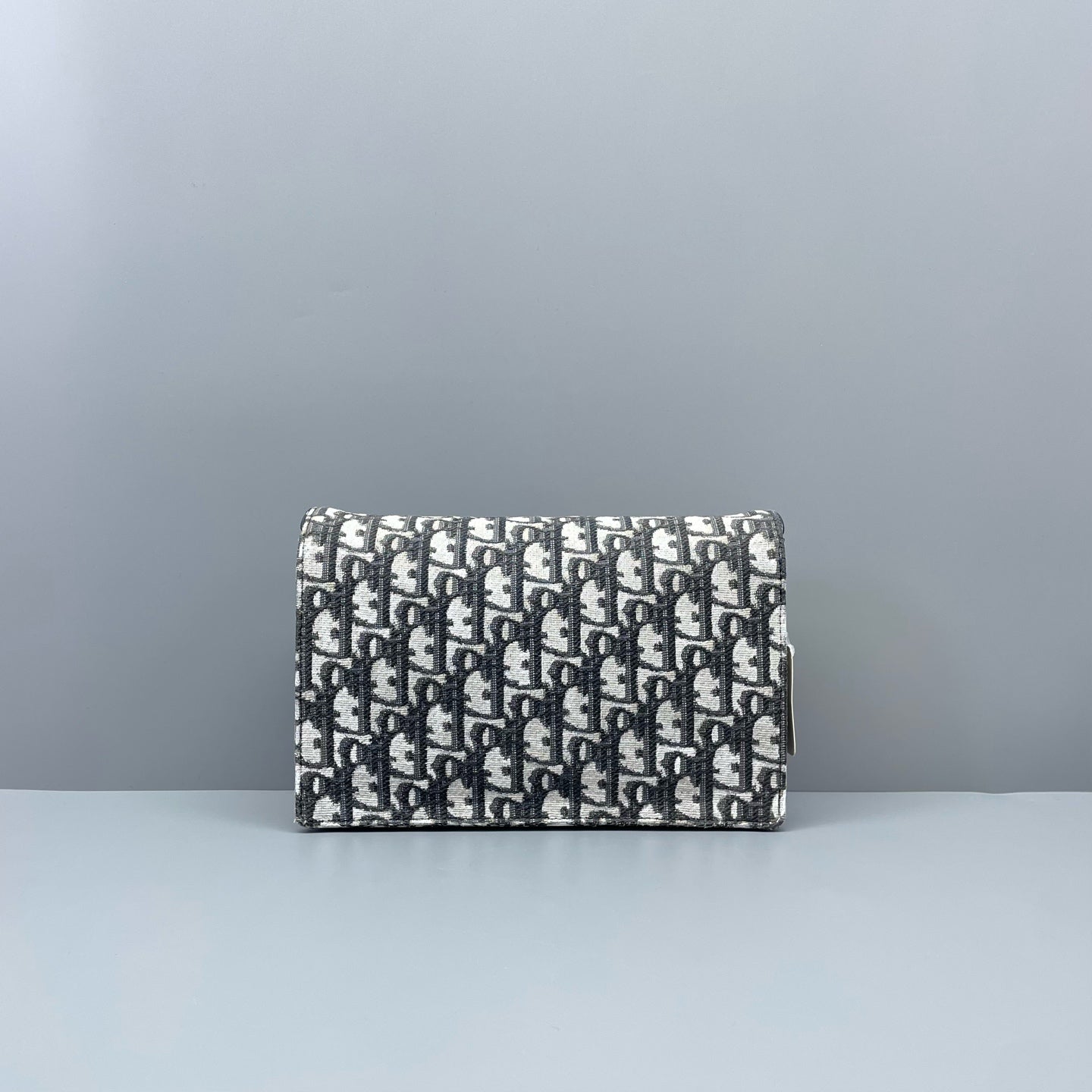 Dior - Saddle Oblique Wallet on Chain (WOC) - Jacquard canvas with leather trim - Black - (mini)