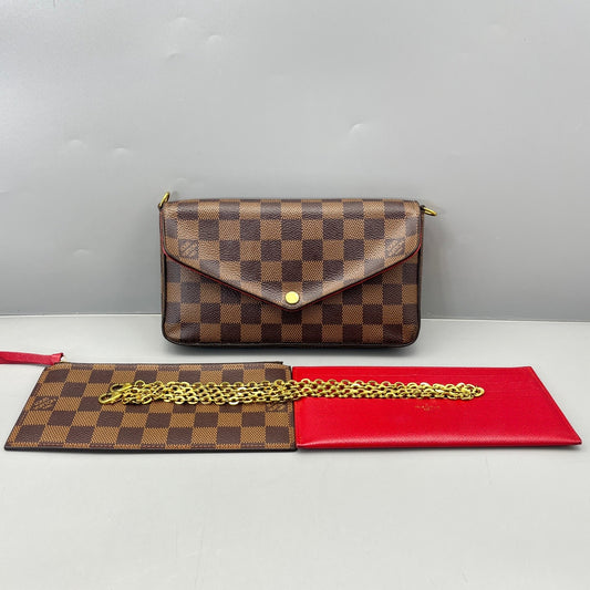 Louis Vuitton - Pochette Felicie - Damier Ebene coated canvas with leather trim - Brown - (mini)
