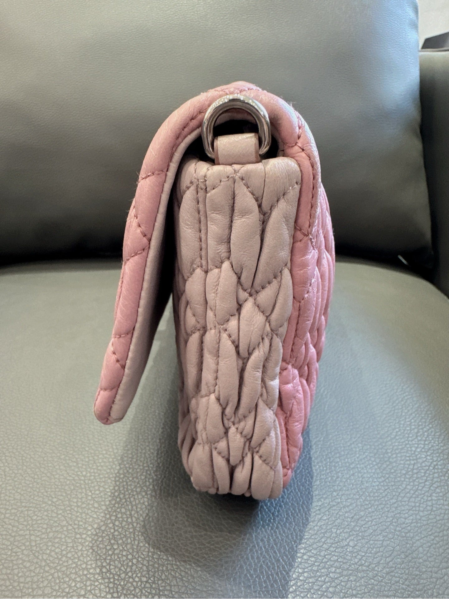 Miu Miu - Matelassé Gem Chain Bag - Leather - Pink - (medium)