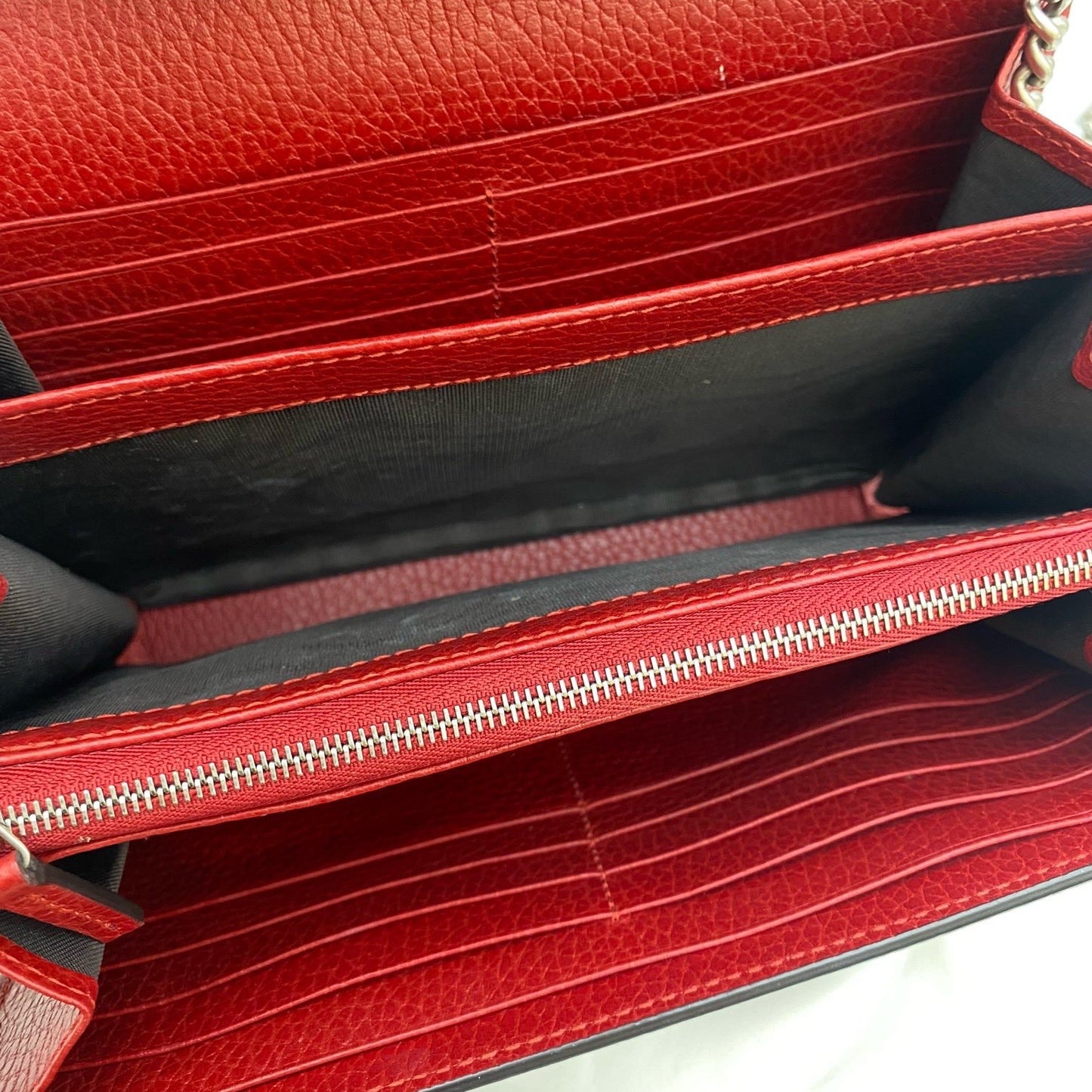 Gucci - Dionysus Wallet on Chain - Grained leather - Red - (mini)