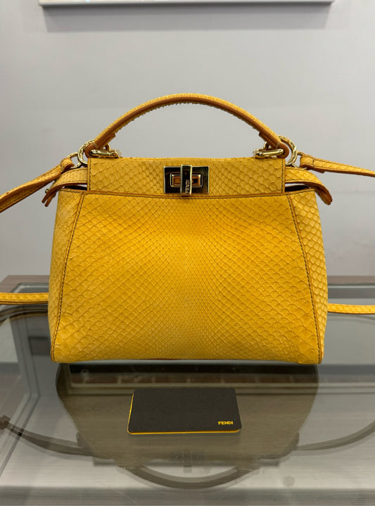 Fendi - Peekaboo Mini - Exotic leathers - Python - Yellow - (mini)