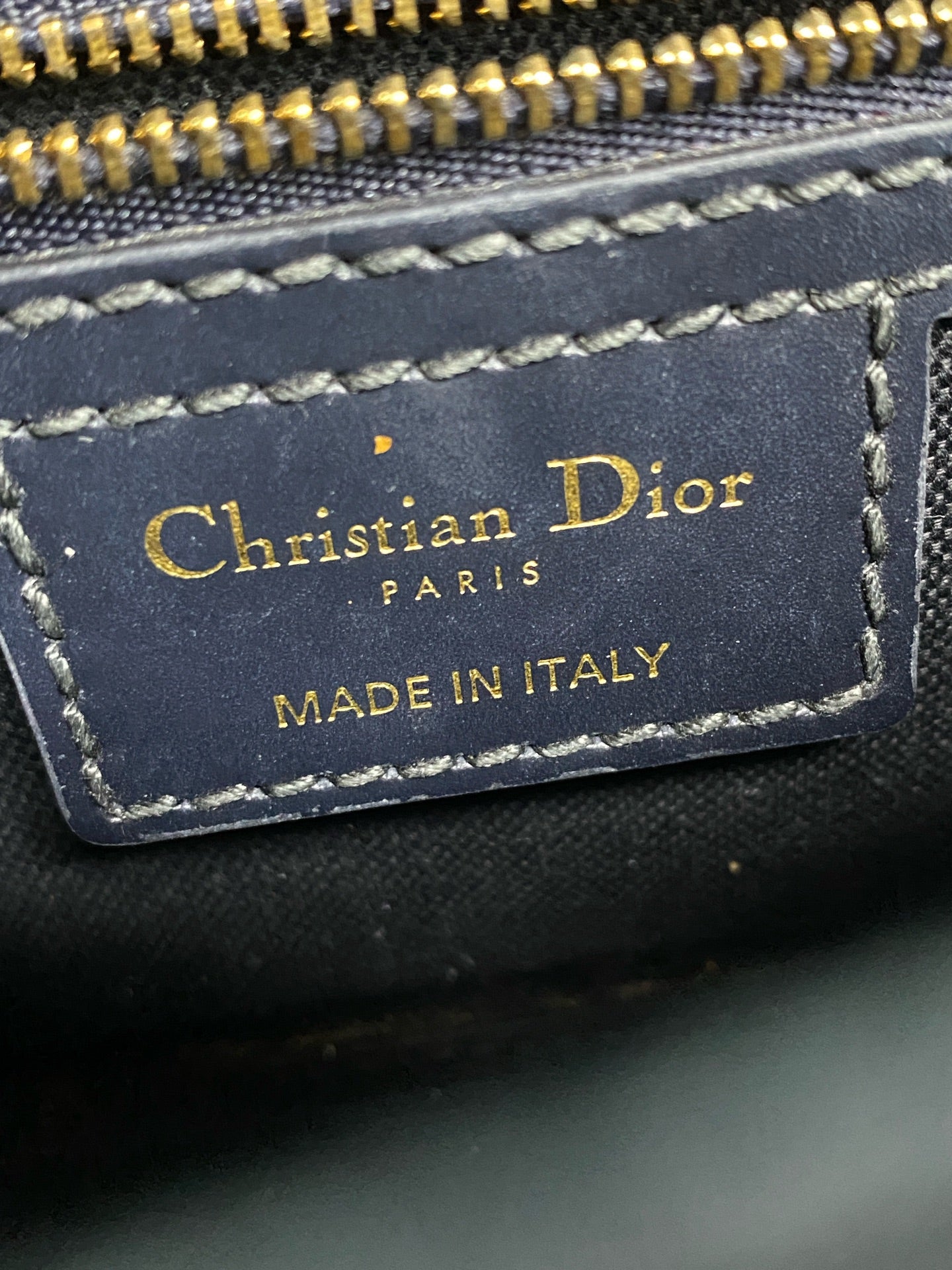 Dior - 30 Montaigne Avenue Chain Bag - Oblique jacquard canvas with leather trim - Blue - (Mini)