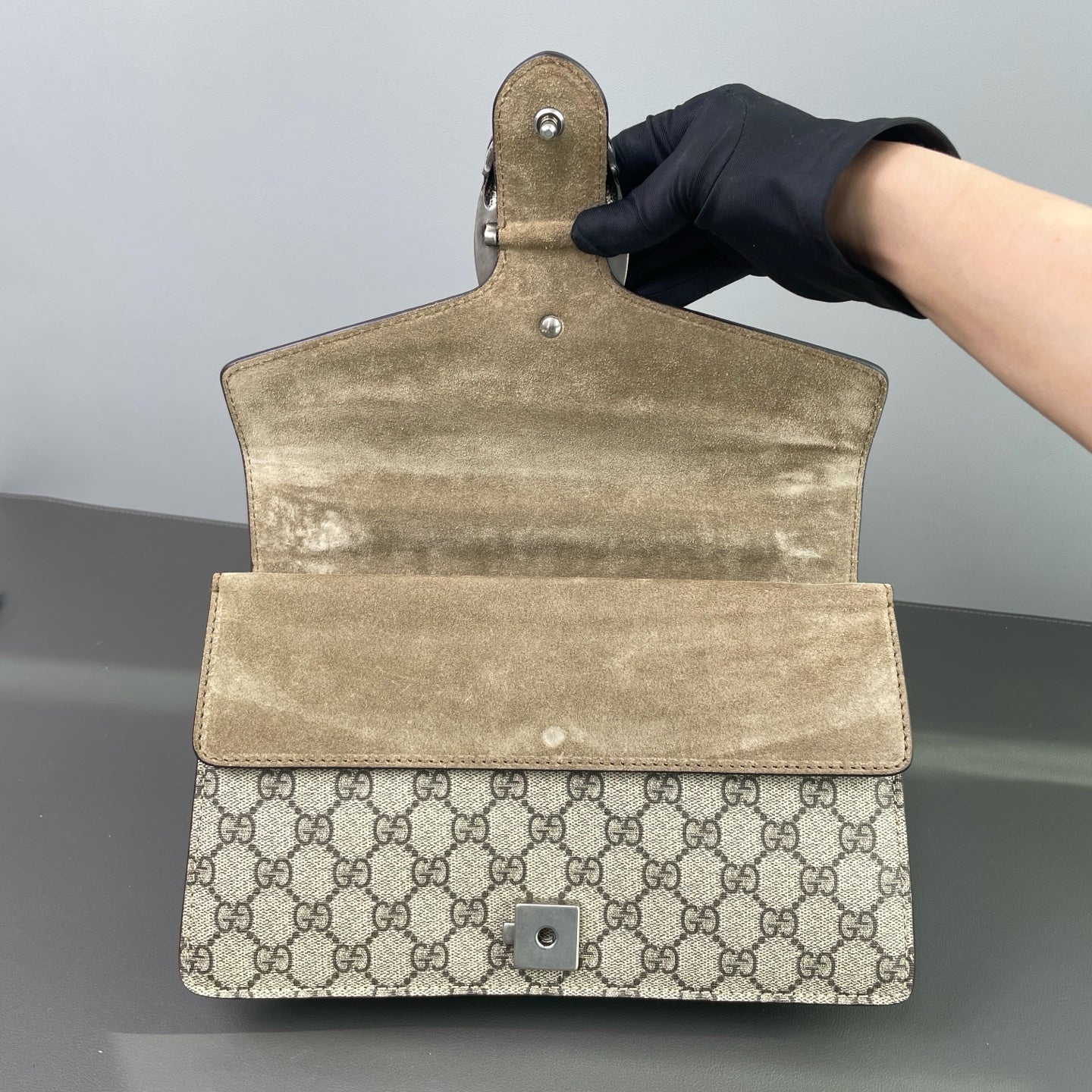 Gucci - Dionysus Shoulder Bag - GG Supreme canvas and Suede - Beige - (medium)