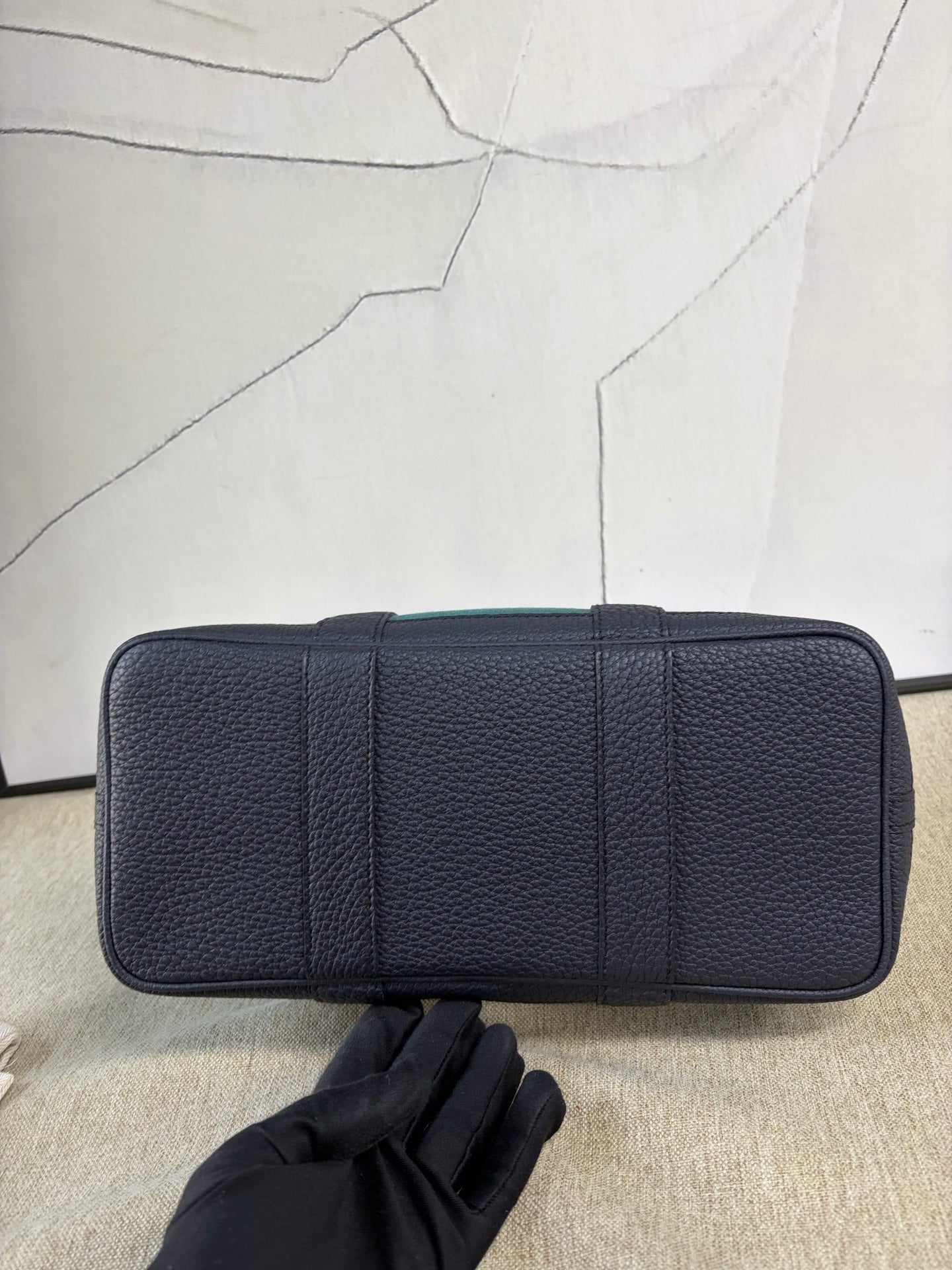 Hermès - Garden Party 30 - Canvas and Leather - Dark Green with Black - (Medium)