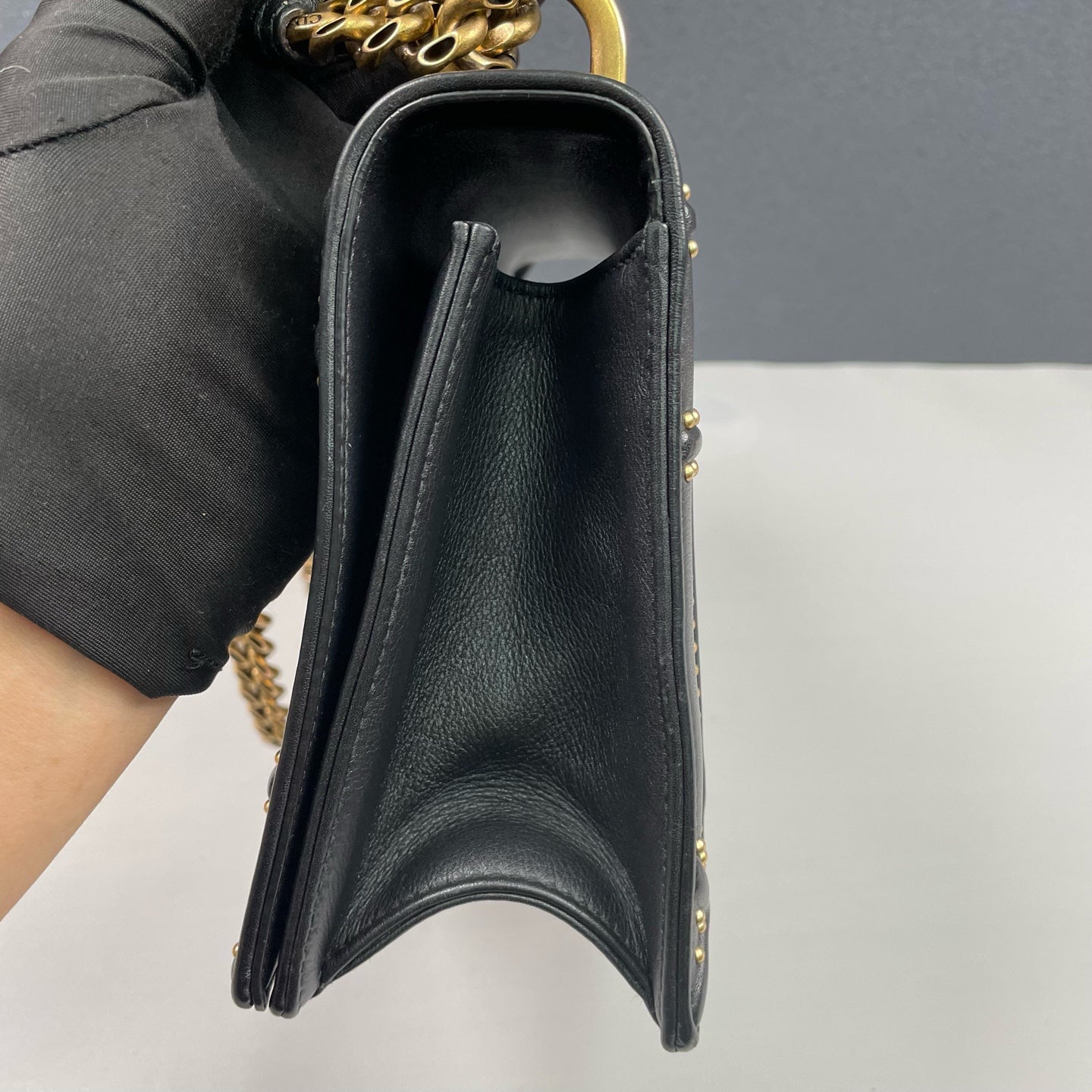 Dior - Diorama Shield Flap Bag - Leather - Black - (medium)