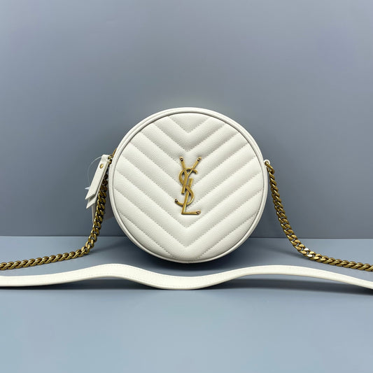 Saint Laurent - Circle Bag - Grained leather - White - (mini)