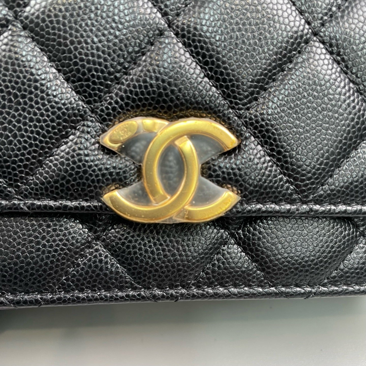 Chanel - Mini WOC (Wallet on Chain) - Grained calfskin leather - Black - (mini)