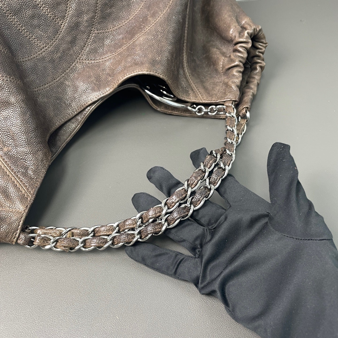Chanel - Large Shopping Tote - Grained leather - Brown - (Large)