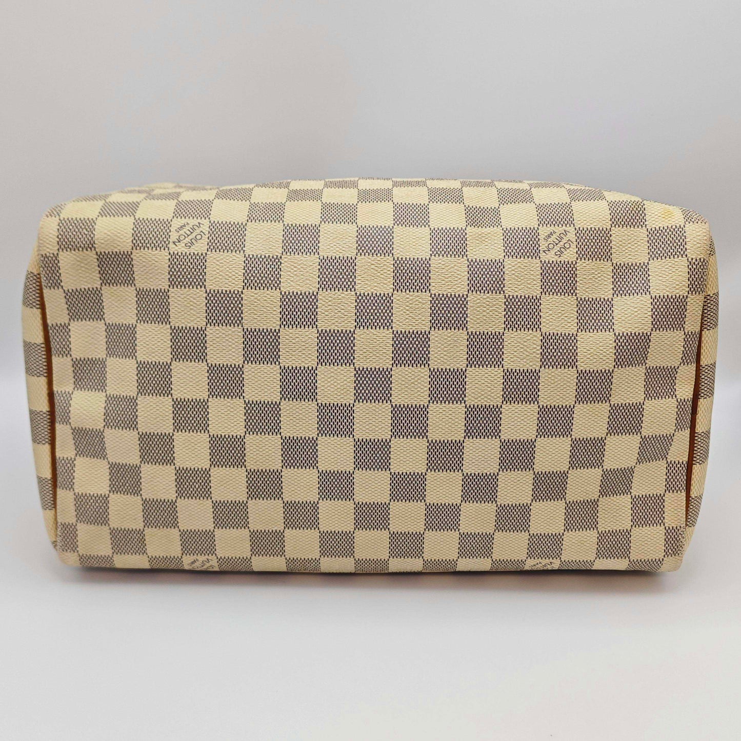 Louis Vuitton - Speedy 30 - Damier Azur coated canvas with natural cowhide leather trim - White - (Medium)