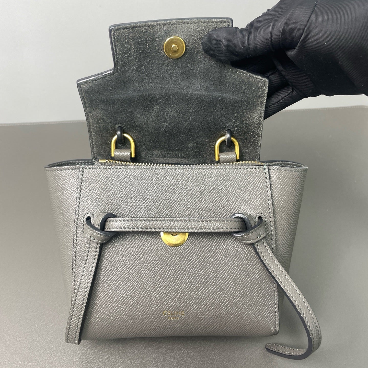Celine - Pico Belt Bag - Leather - Grey - (mini)