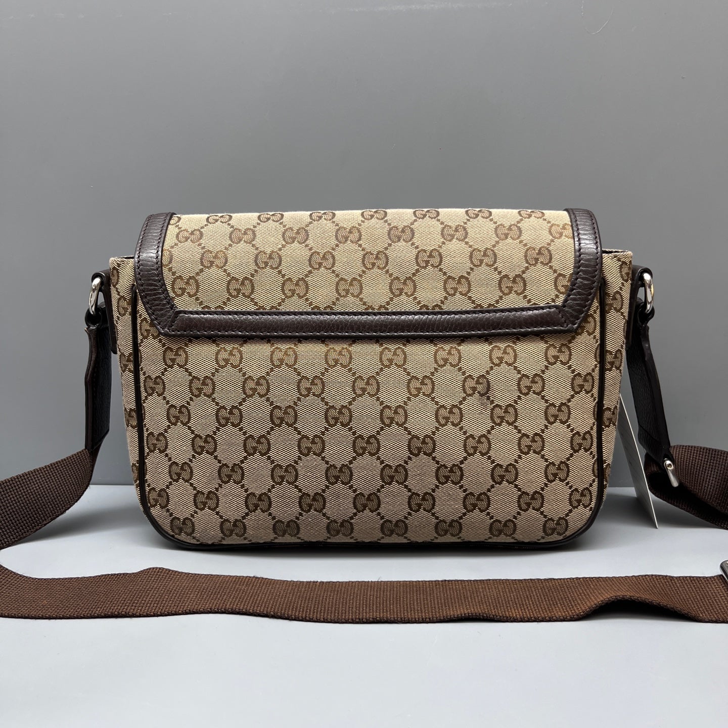 Gucci - GG Monogram Canvas Messenger Bag - Canvas and Leather - Beige and Brown - (Medium)