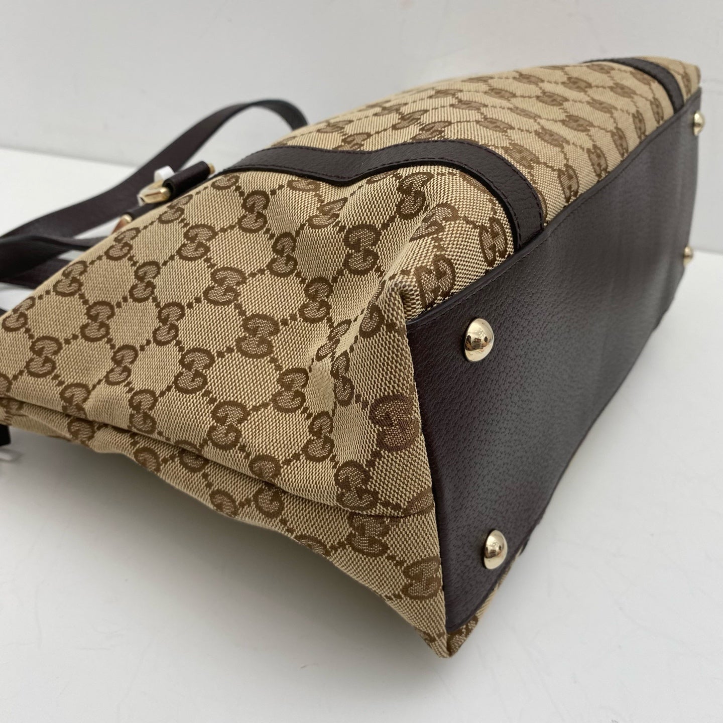 Gucci - GG Canvas Tote 002571803 - Canvas and Leather - Brown - (Medium)