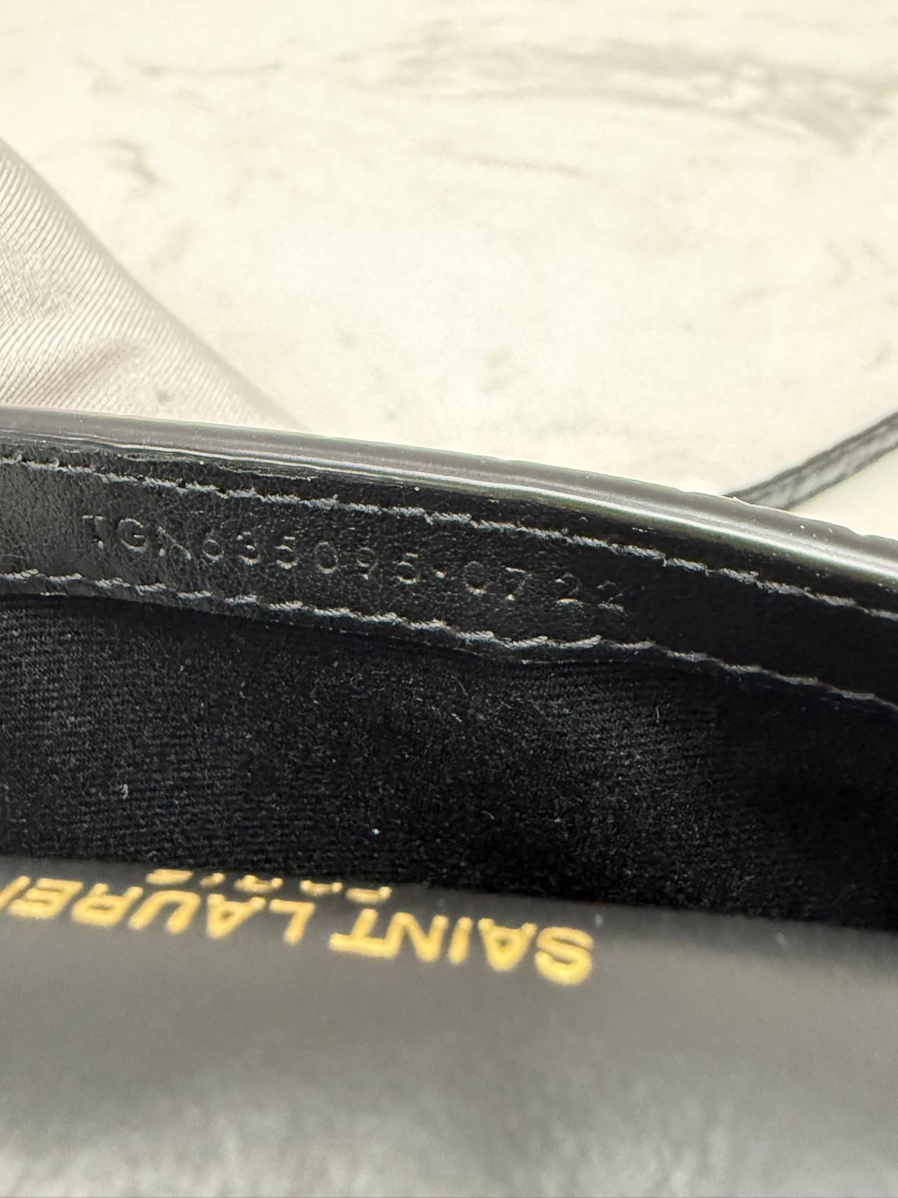 Saint Laurent - Monogram Envelope Chain Wallet - Croc-embossed cowhide leather - Black - (mini)