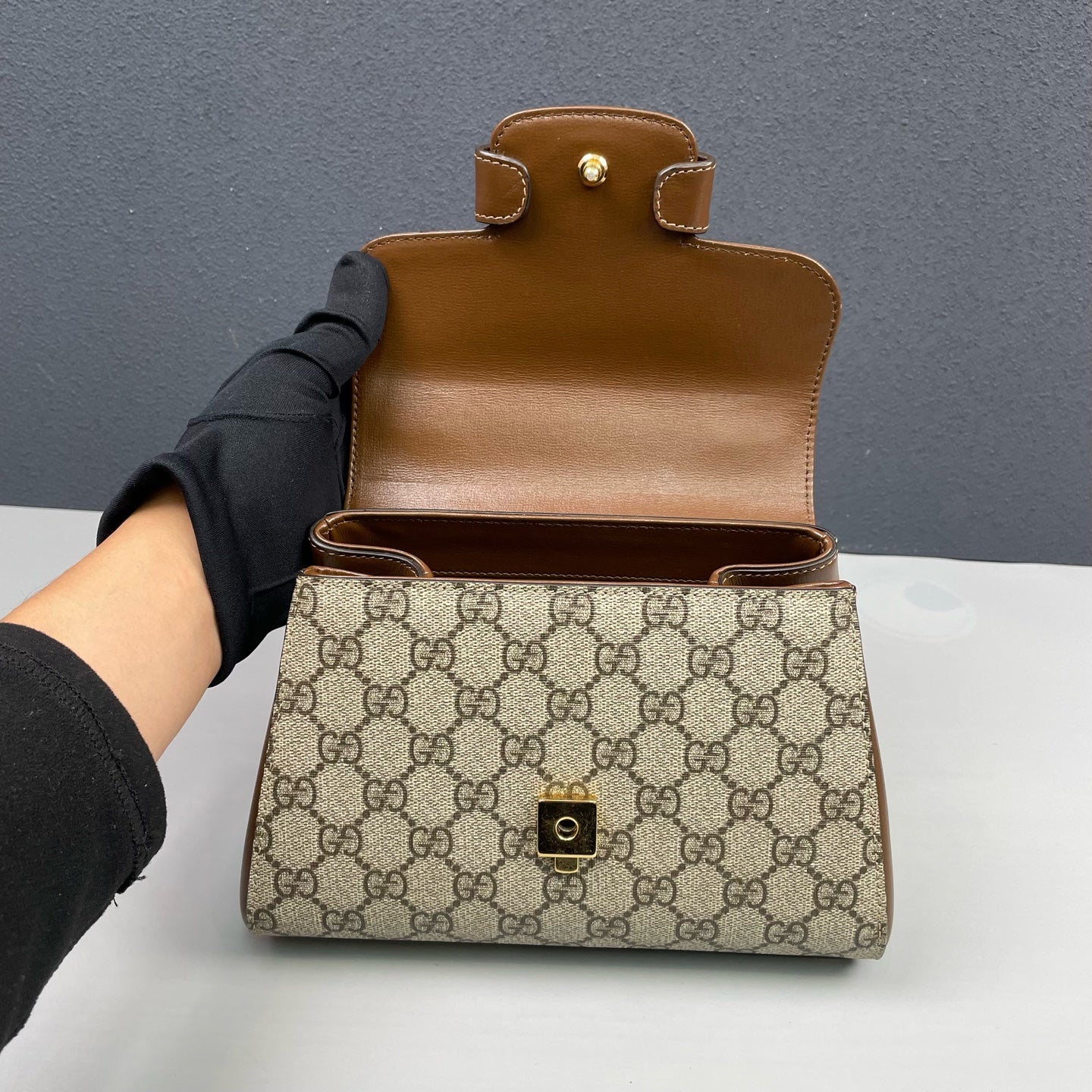 Gucci - Horsebit 1955 - GG Supreme canvas and leather - Brown - (mini)