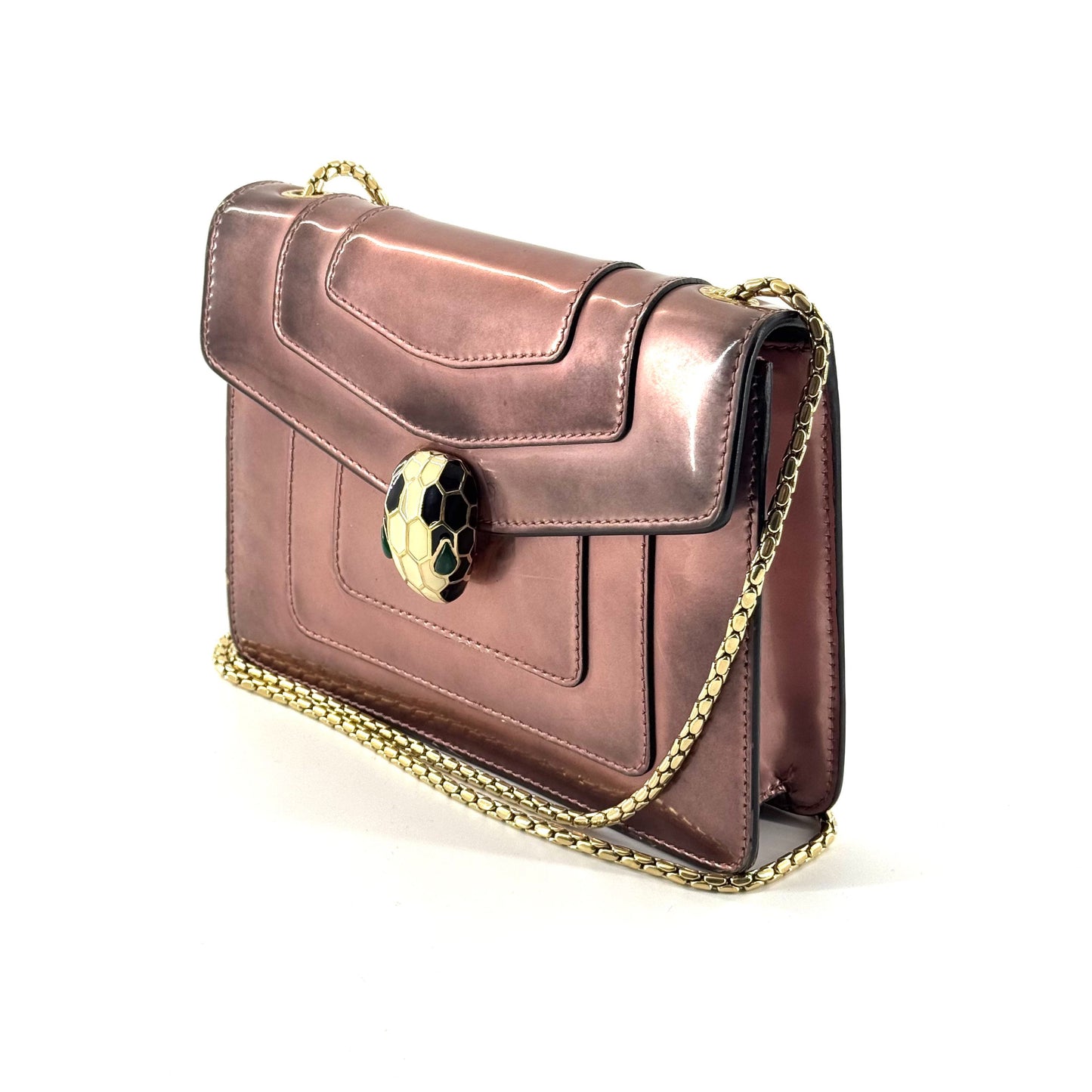 Bvlgari - Serpenti Forever Flap Bag - Patent leather - Pink - (mini)