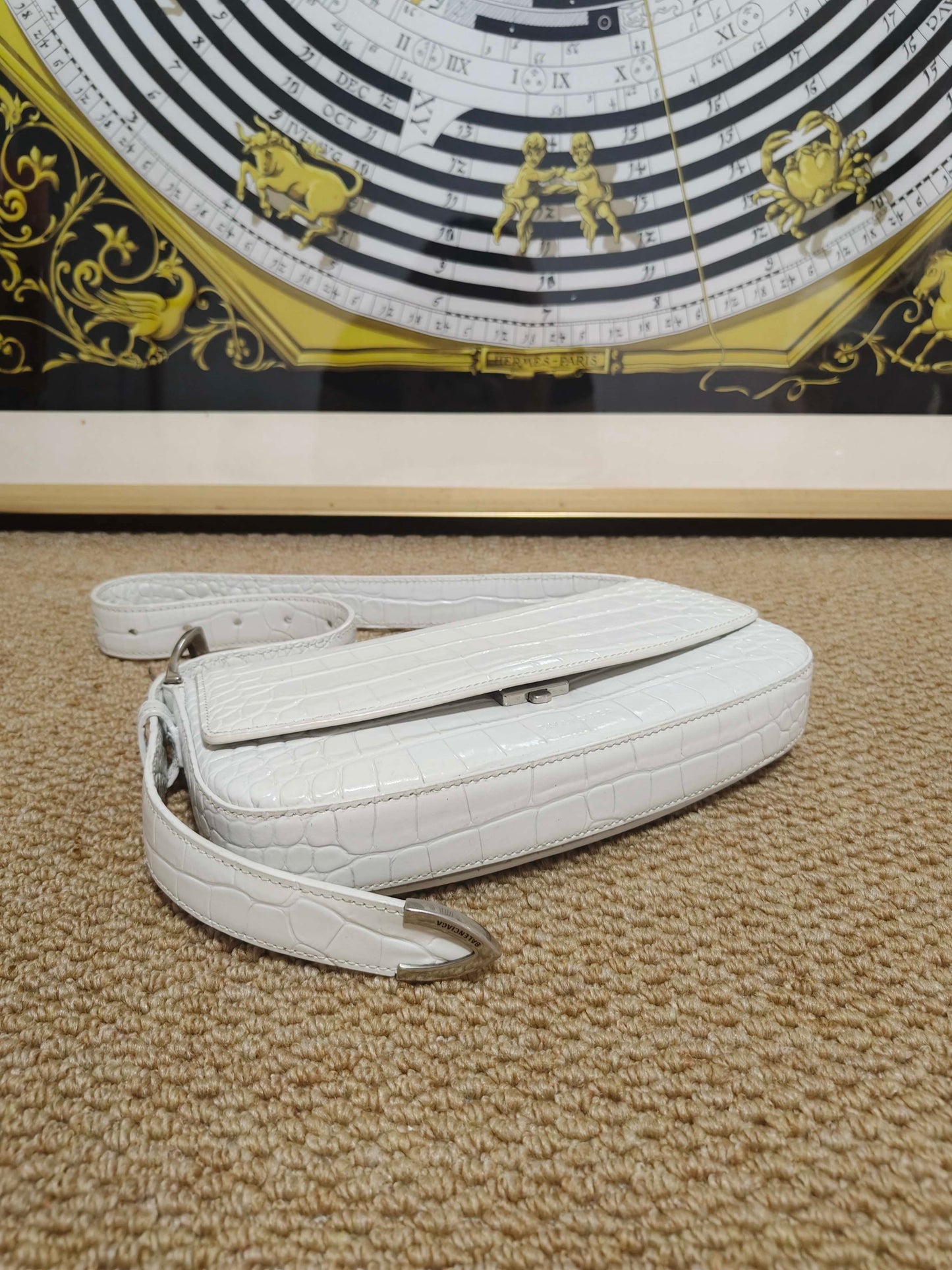 Balenciaga - Ghost Shoulder Bag - Exotic leathers - Crocodile - White - (small)