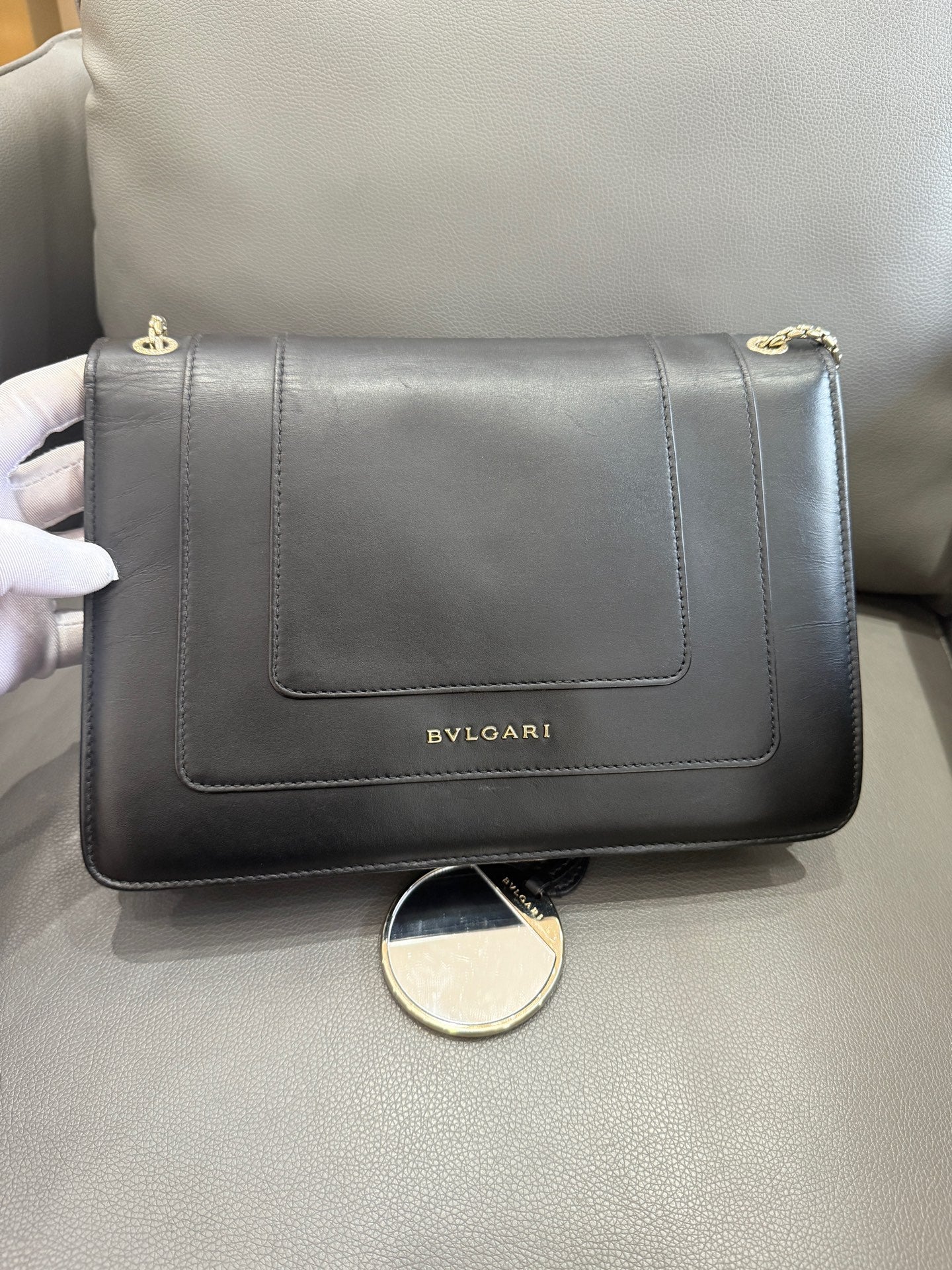Bvlgari - Serpenti Forever Flap Bag - Calfskin leather - Black - (small)