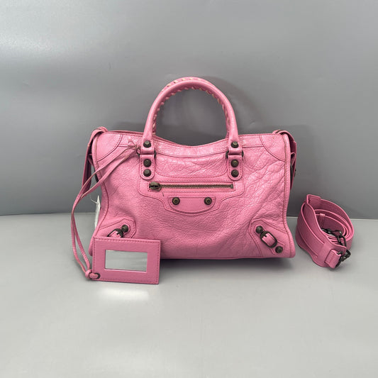 Balenciaga - City Bag - Distressed goatskin leather - Pink - (medium)
