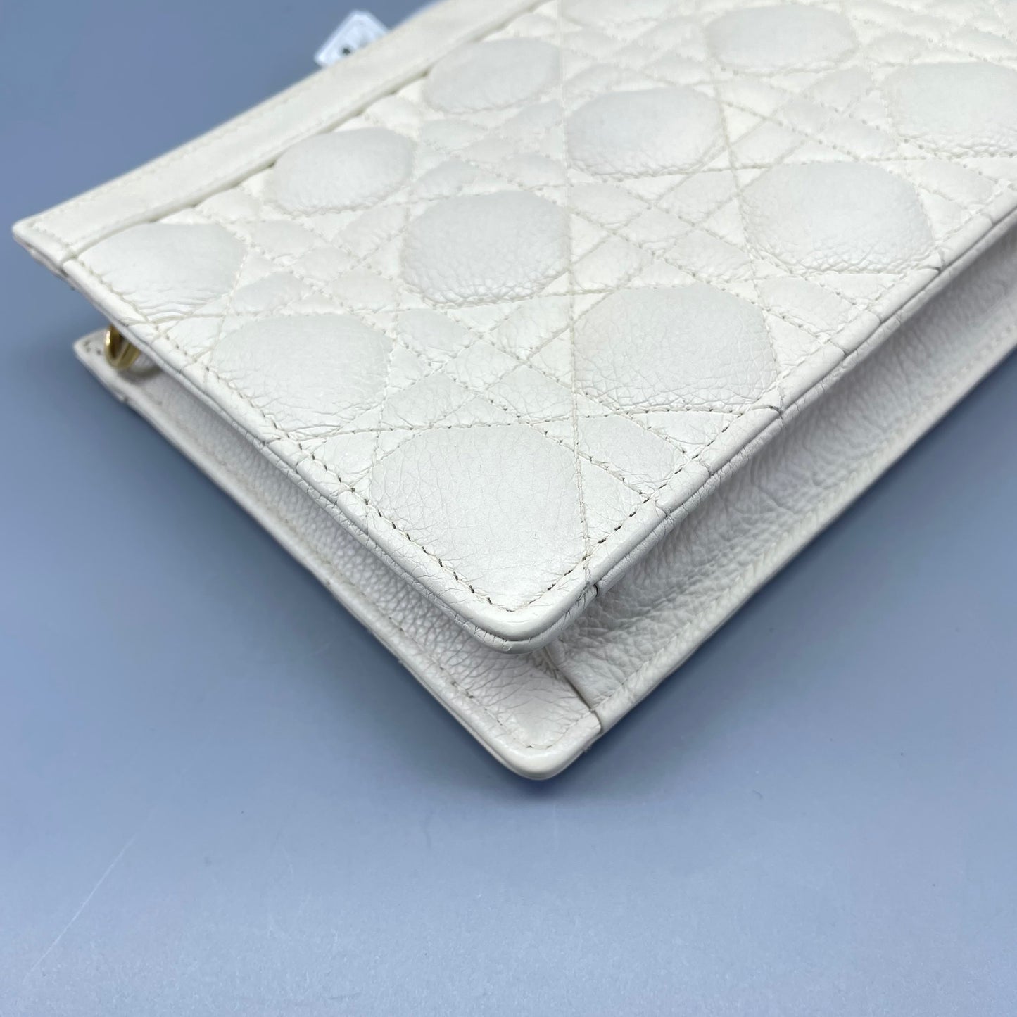 Dior - Caro Wallet On Chain (WOC) - Grained calfskin leather - White - (mini)