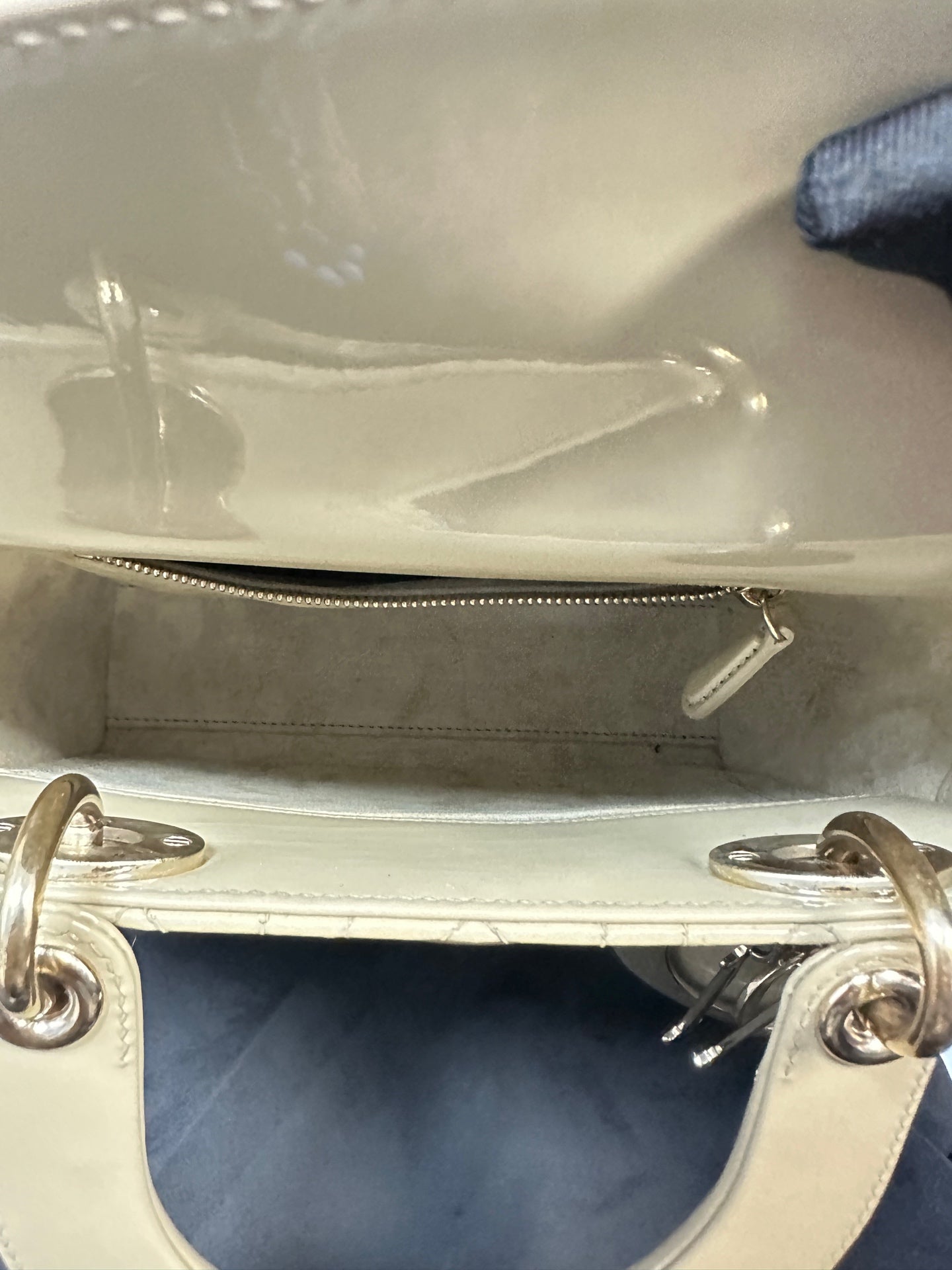 Dior - Lady Dior - Patent leather - Beige - (Small)