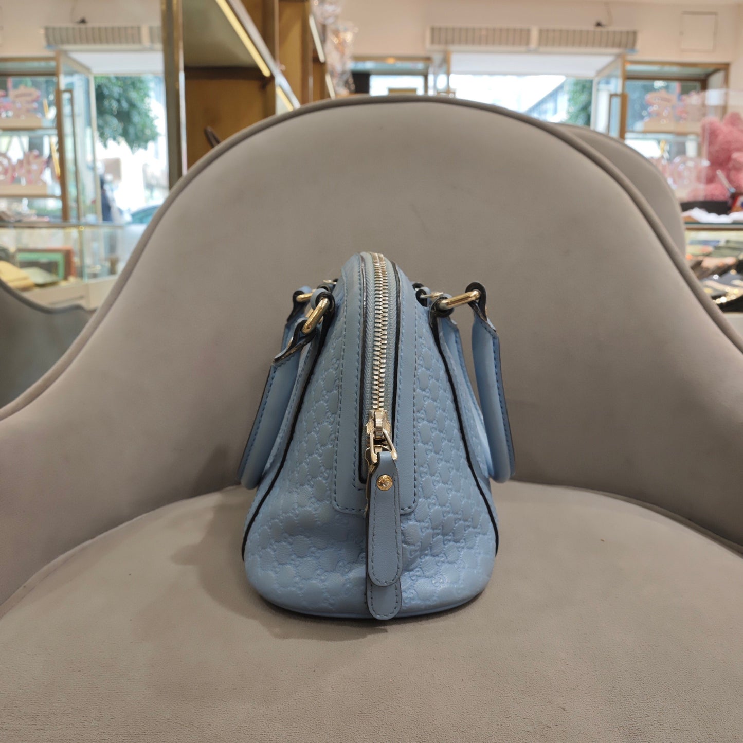 Gucci - Microguccissima Mini Dome Bag - Microguccissima embossed leather - Light Blue - (mini)
