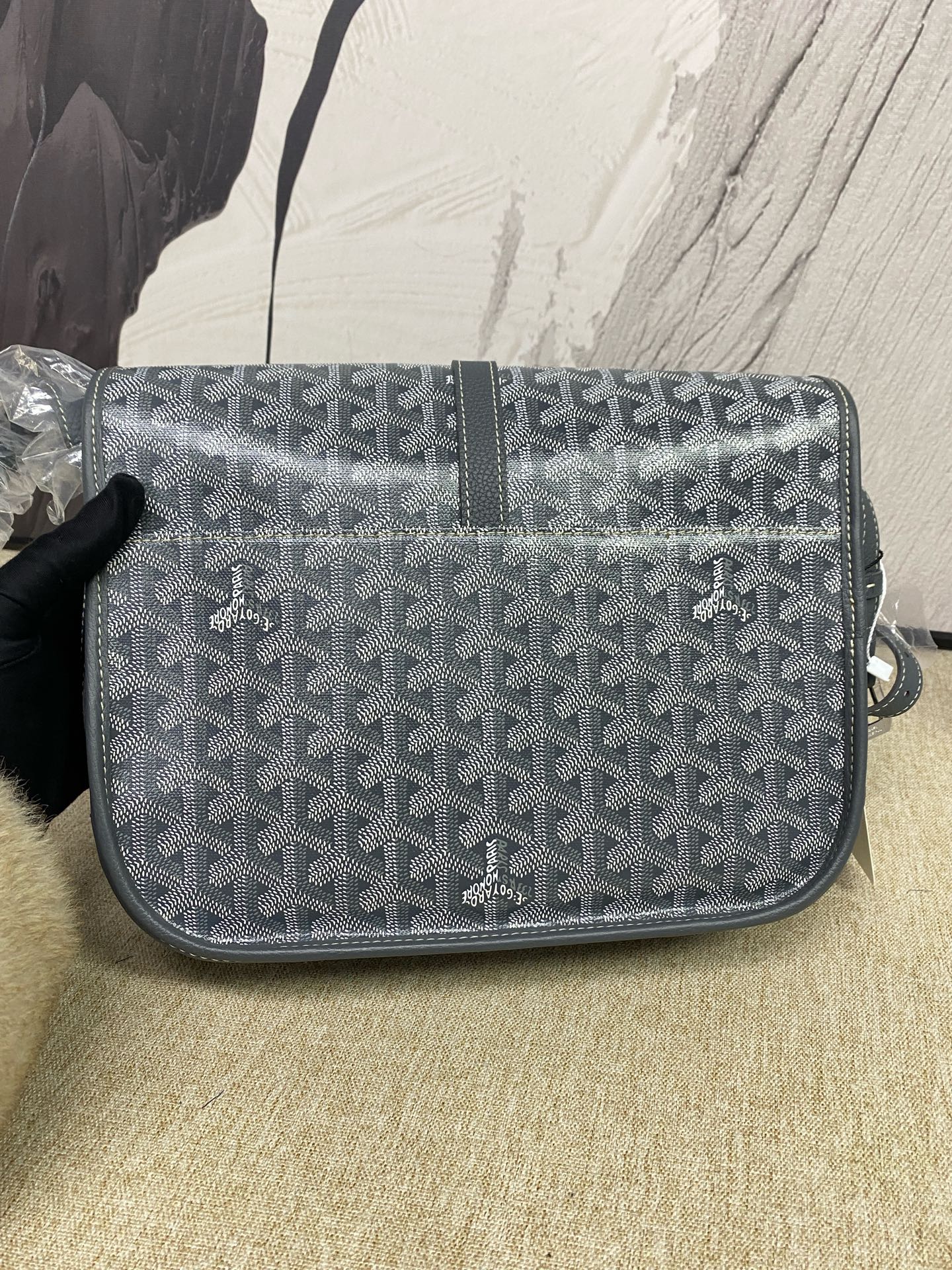 Goyard - Messenger Bag - Goyardine coated canvas with grained leather trim - Grey - (medium)
