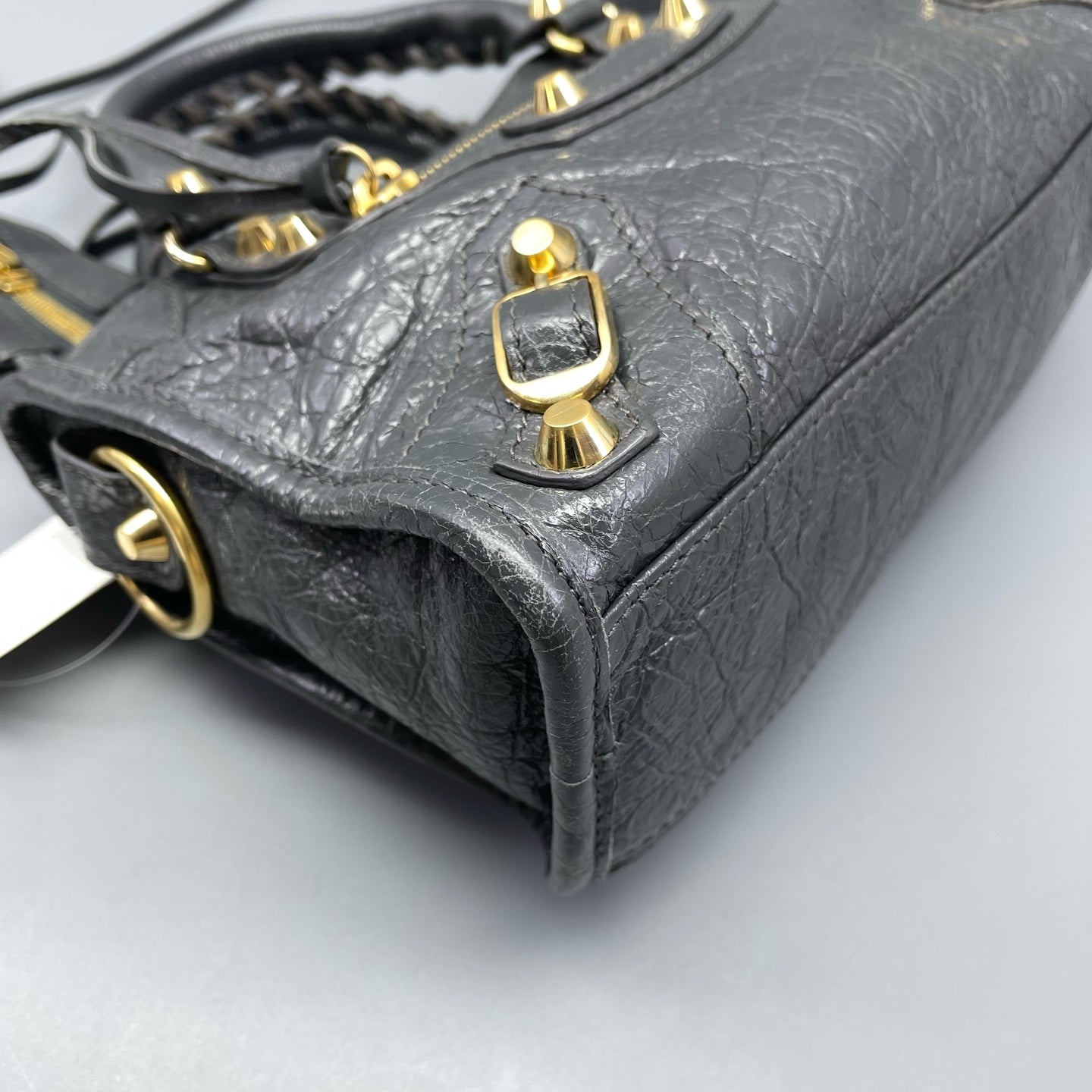 Balenciaga - Mini City Bag - Distressed lambskin leather - Grey - (mini)
