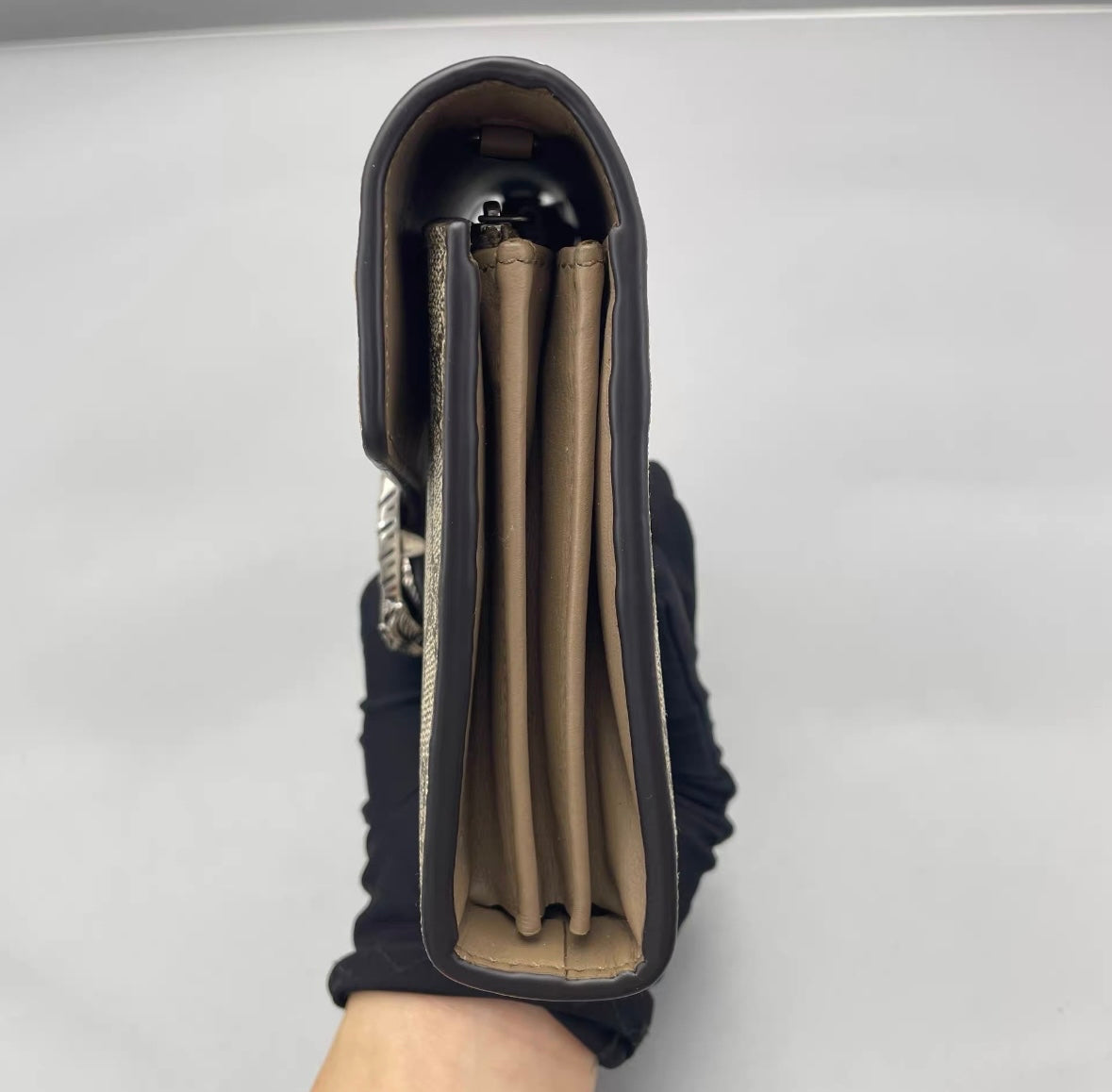 Gucci - Dionysus Wallet on Chain (WOC) - GG Supreme coated canvas with leather trim - Beige - (mini)