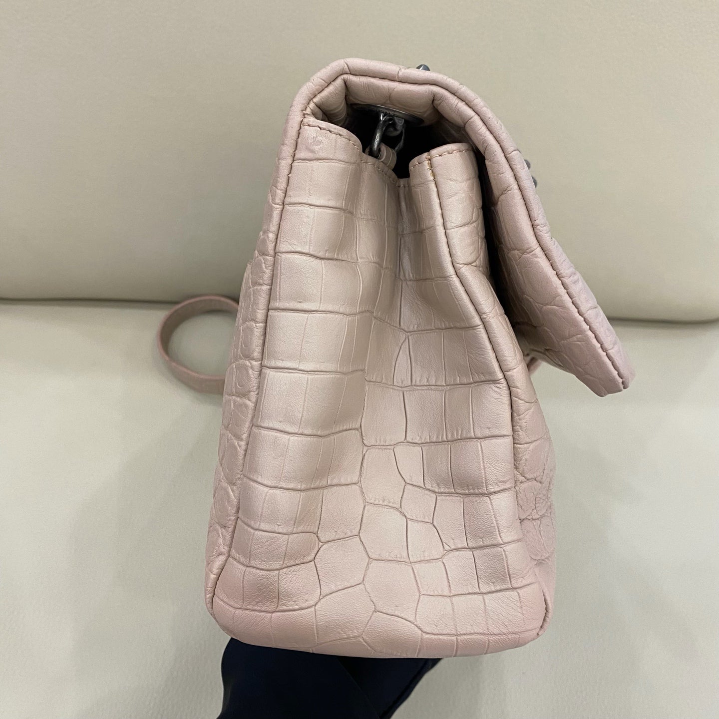 Saint Laurent - Hollywood Series Flap Bag - Crocodile embossed leather - Pink - (Medium)