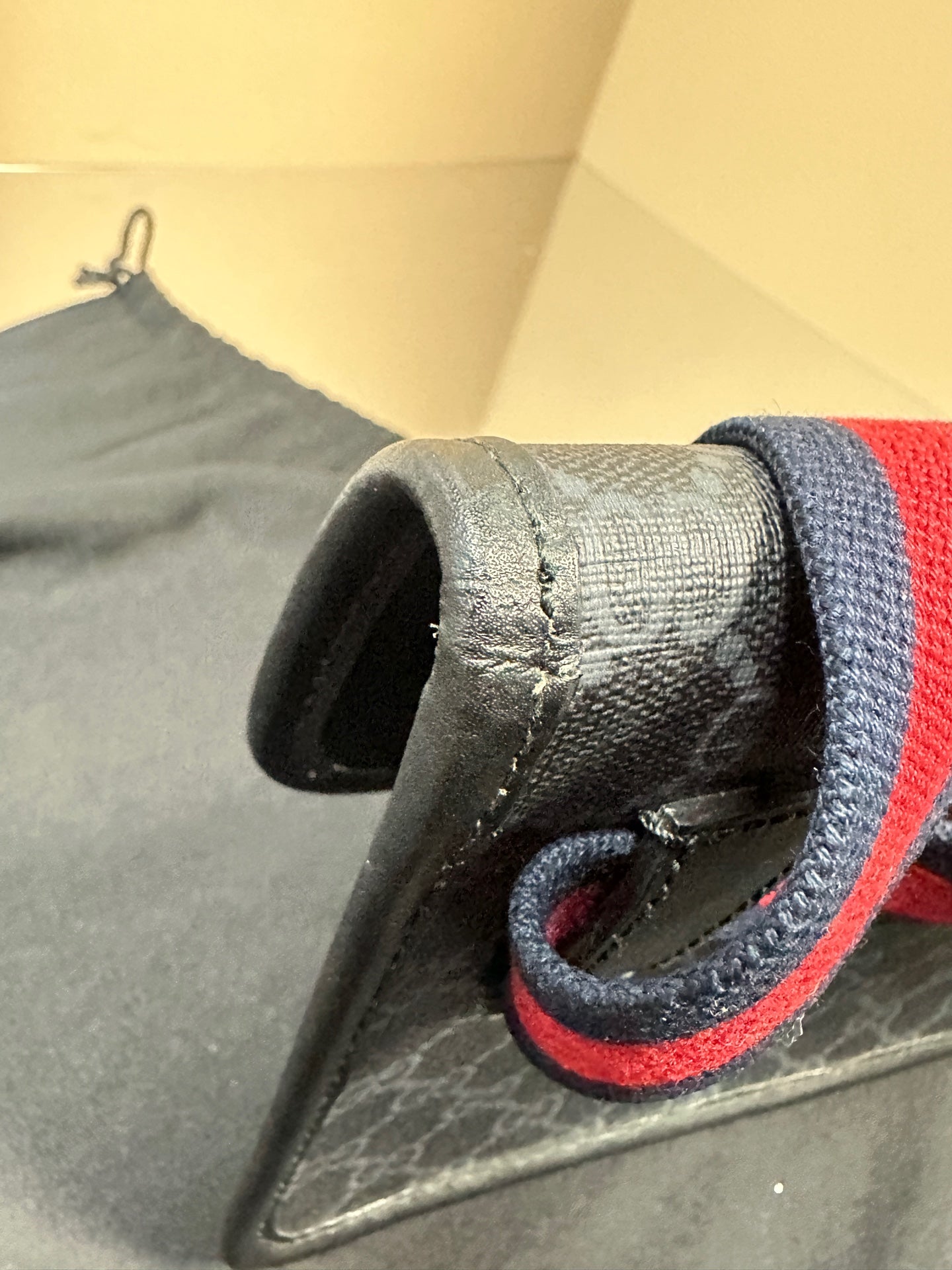 Gucci - GG Supreme Belt Bag - Coated canvas with leather trim - Black - (Small)
